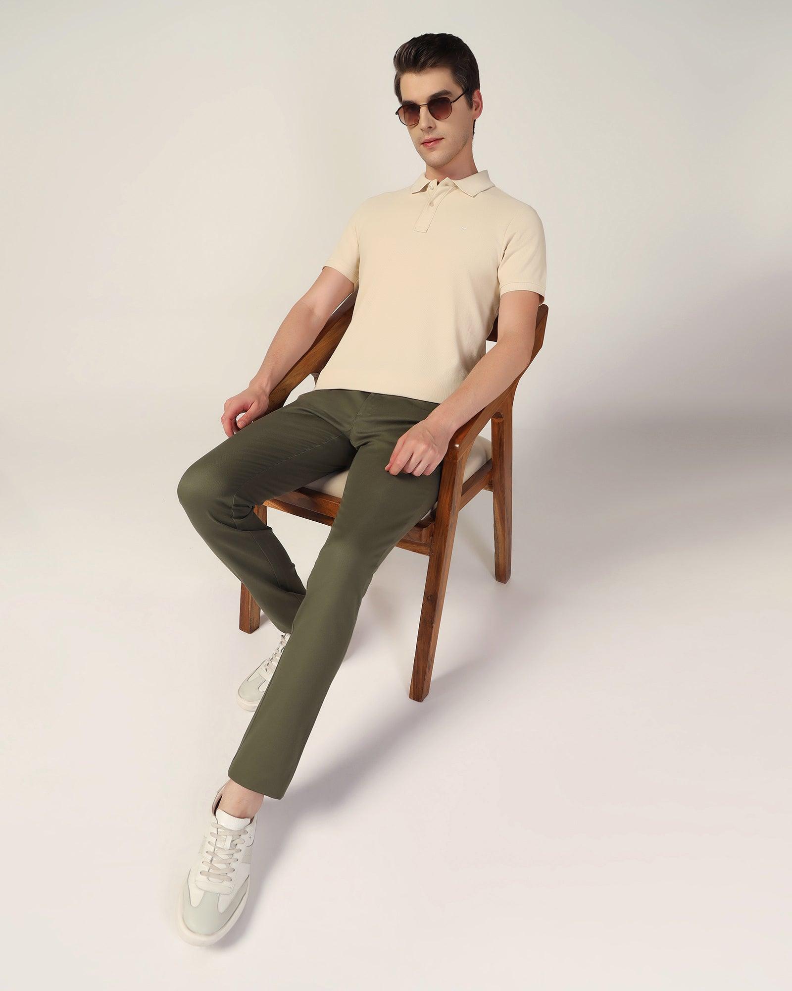 Polo Beige Solid T-Shirt - Jacob - Blackberrys