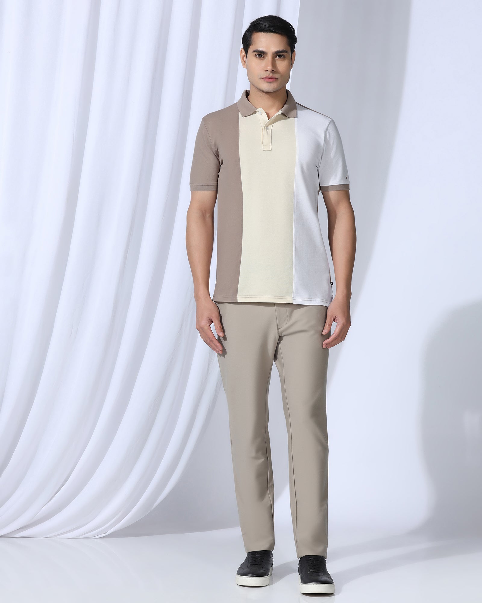 Polo Beige Solid T-Shirt - Juniper