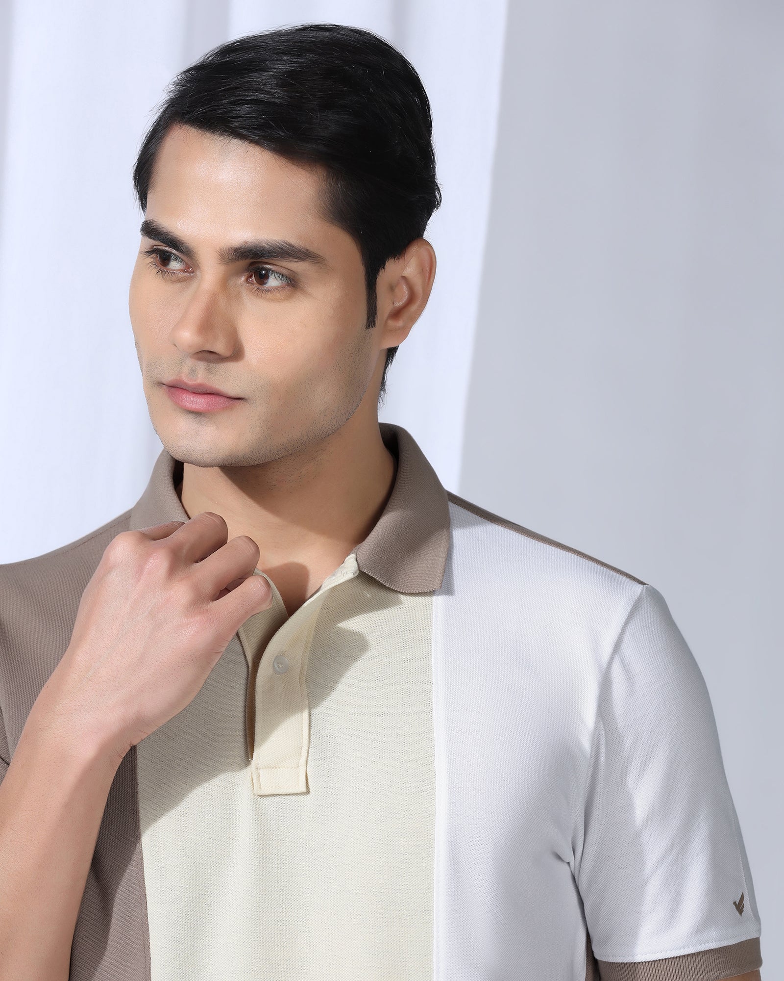 Polo Beige Solid T-Shirt - Juniper