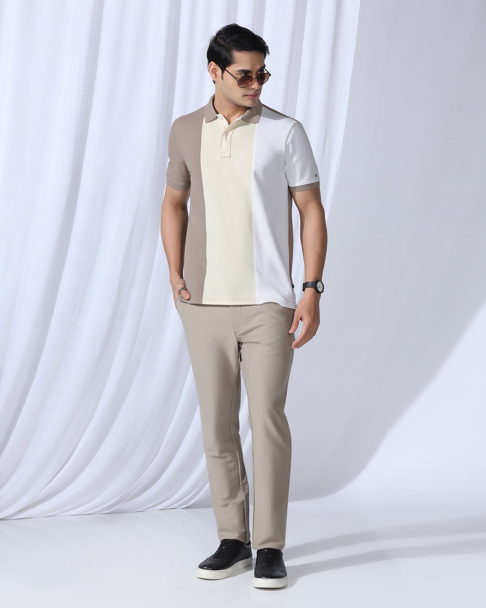 Polo Beige Solid T-Shirt - Juniper