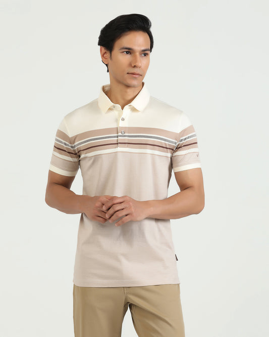Polo Beige Stripe T-Shirt - Bella
