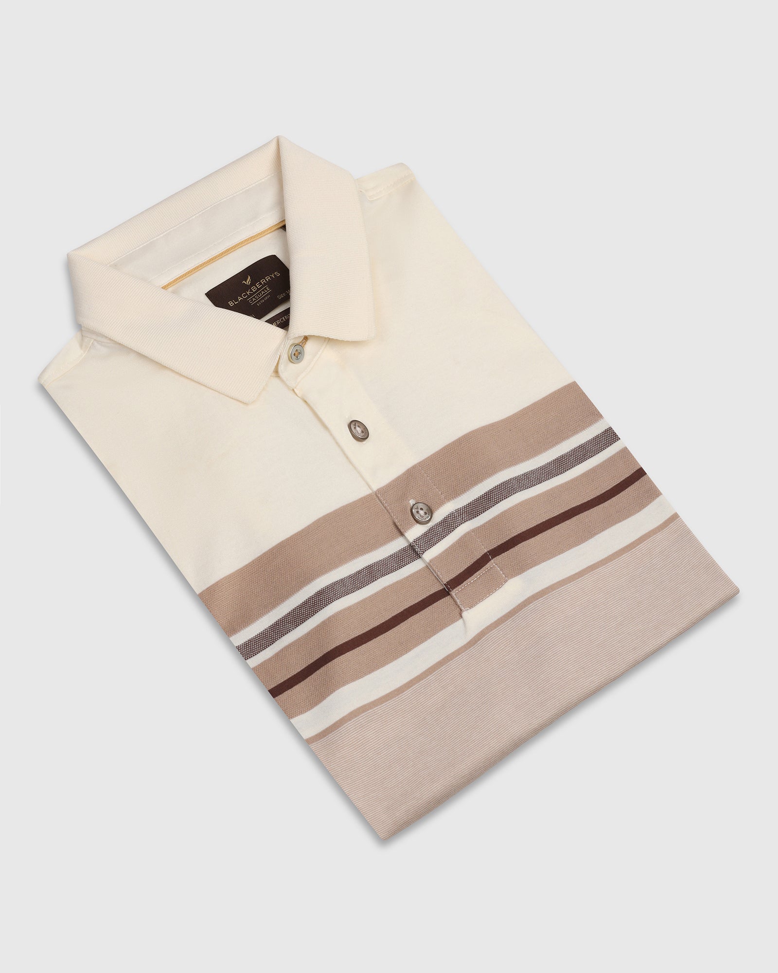 Polo Beige Stripe T-Shirt - Bella
