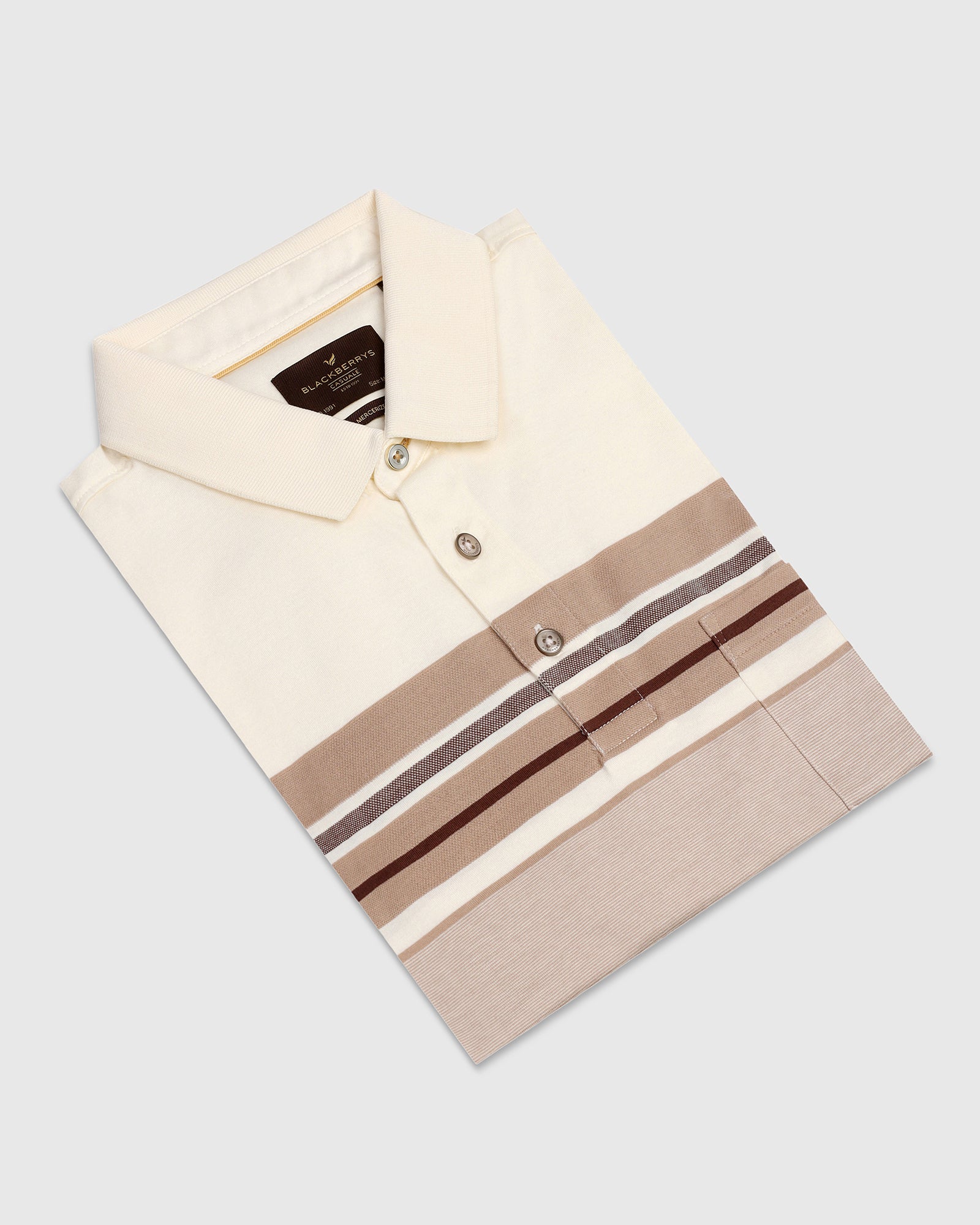 Polo Beige Stripe T-Shirt - Bella