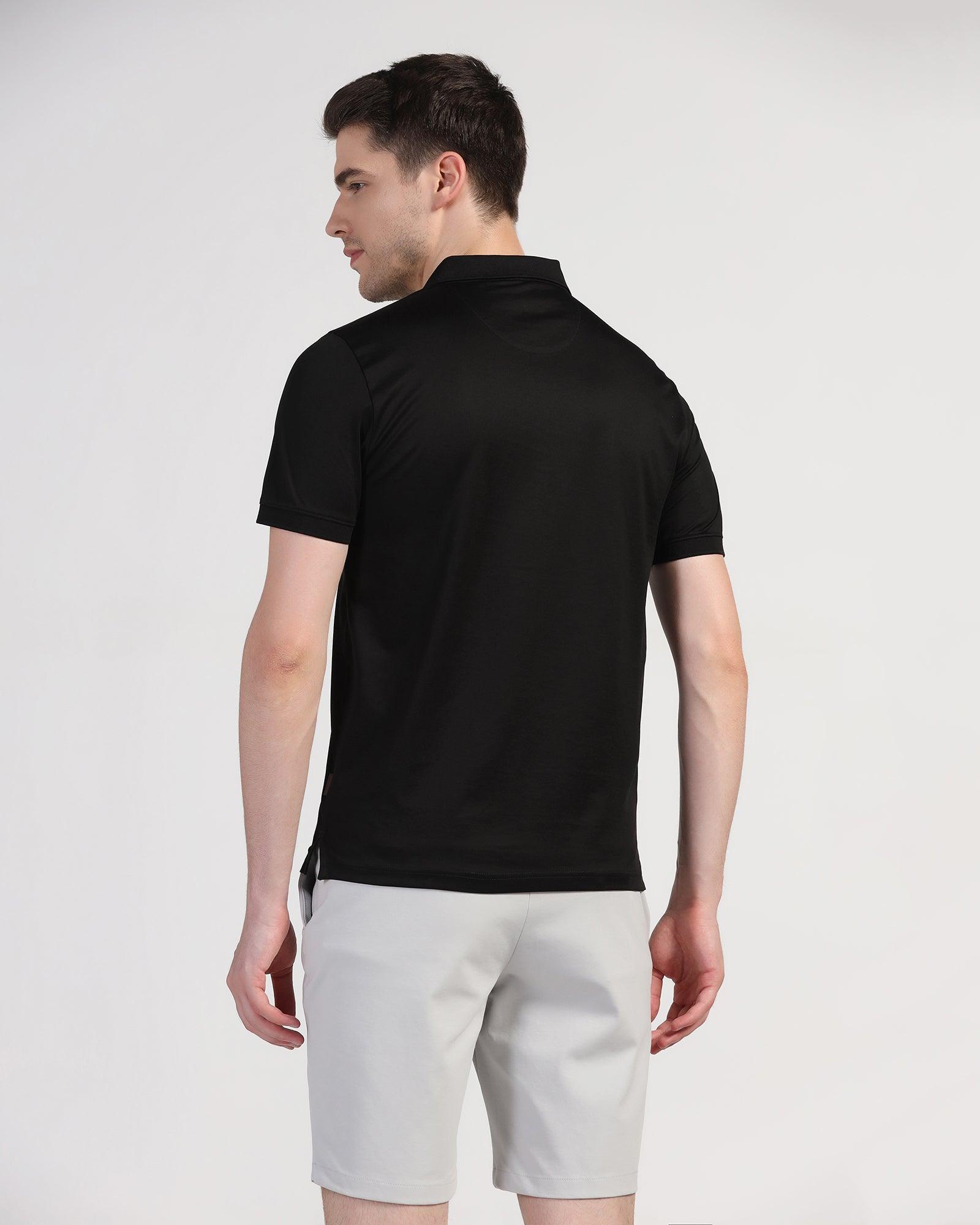 Polo Black Printed T-Shirt - Jaime - Blackberrys