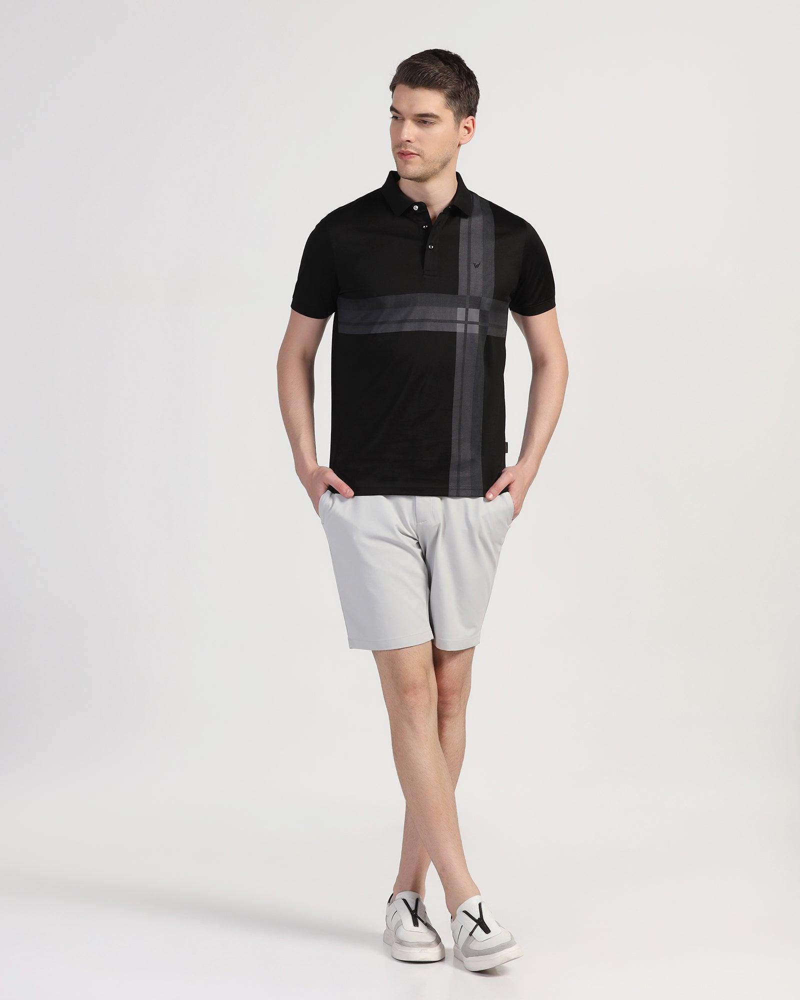 Polo Black Printed T-Shirt - Jaime - Blackberrys