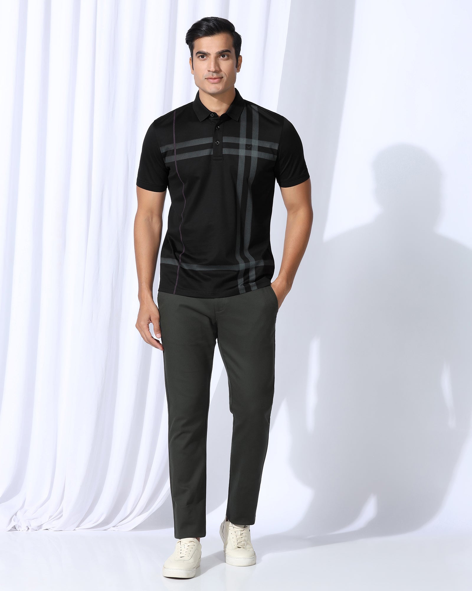Polo Black Printed T-Shirt - Saddy