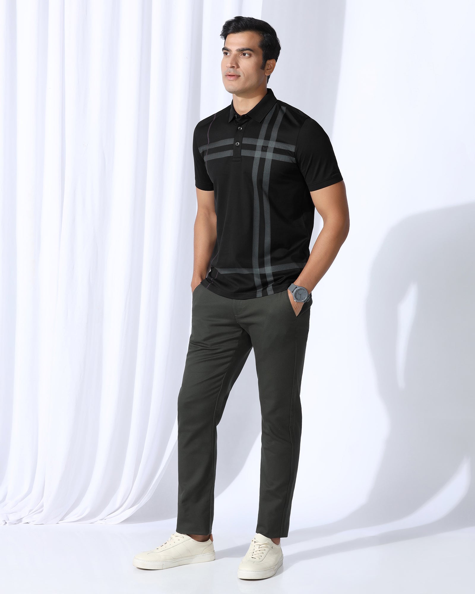 Polo Black Printed T-Shirt - Saddy