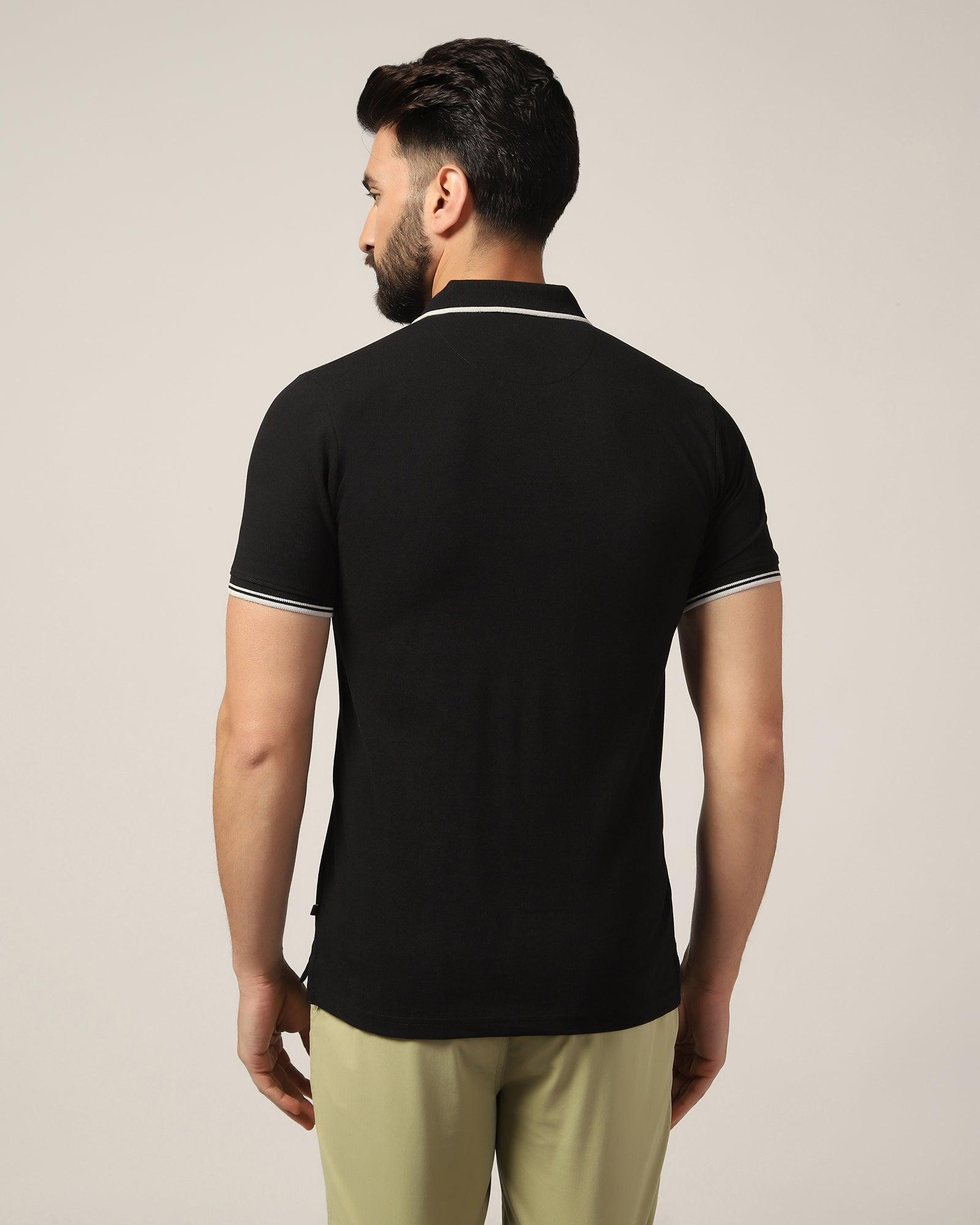 Polo Black Solid T-Shirt - Posh - Blackberrys