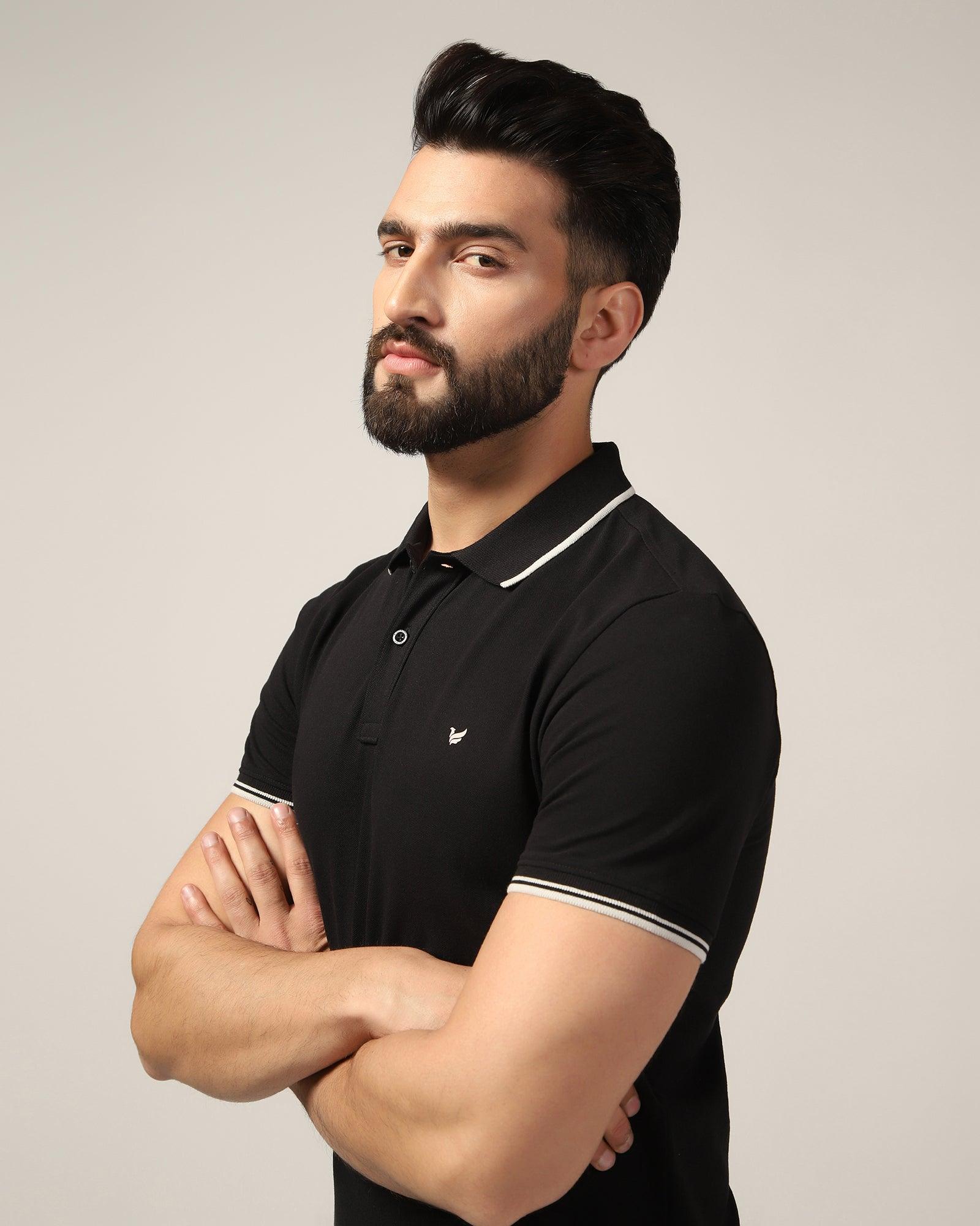 Polo Black Solid T-Shirt - Posh - Blackberrys