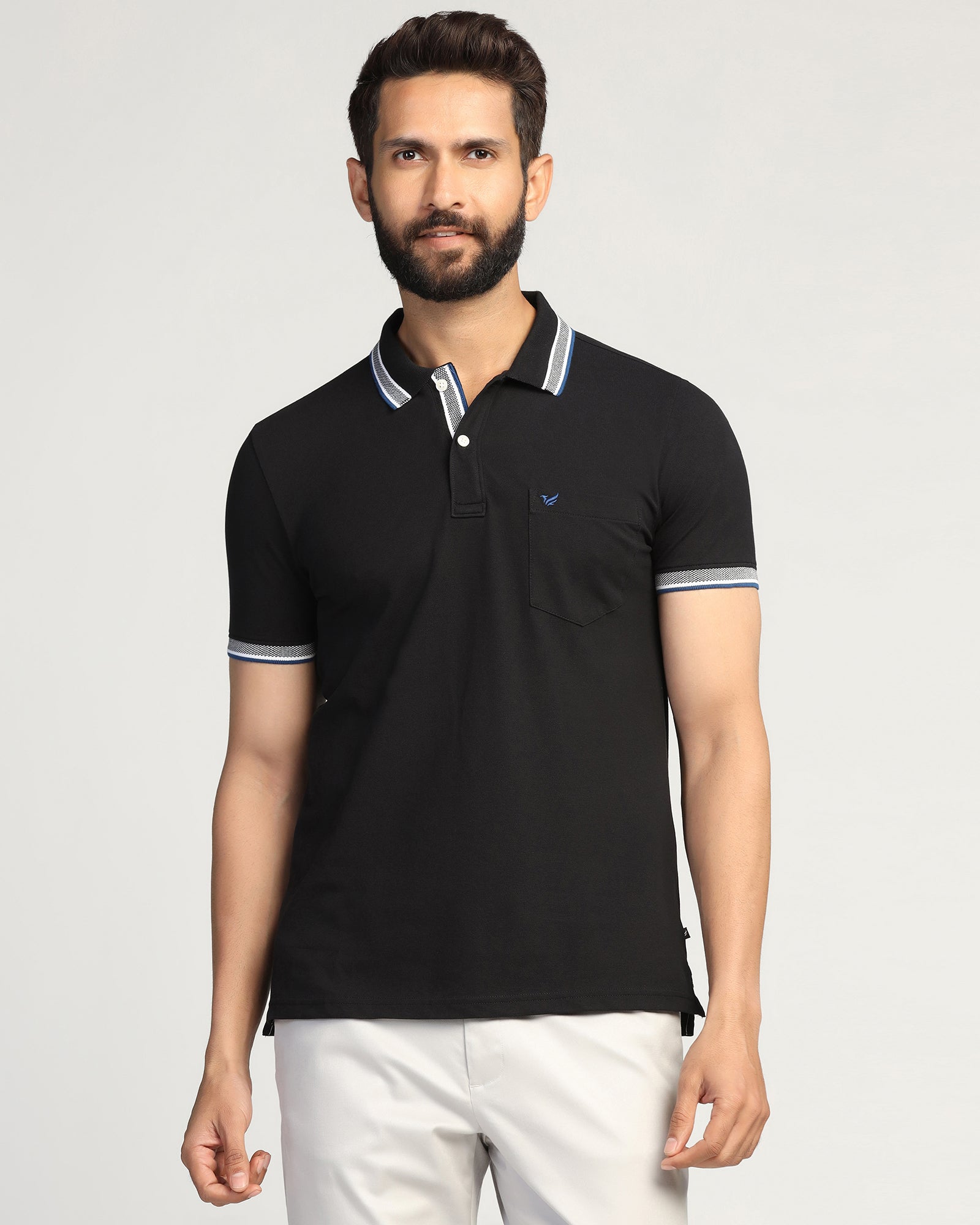 Polo Black Solid T-Shirt - Taurus