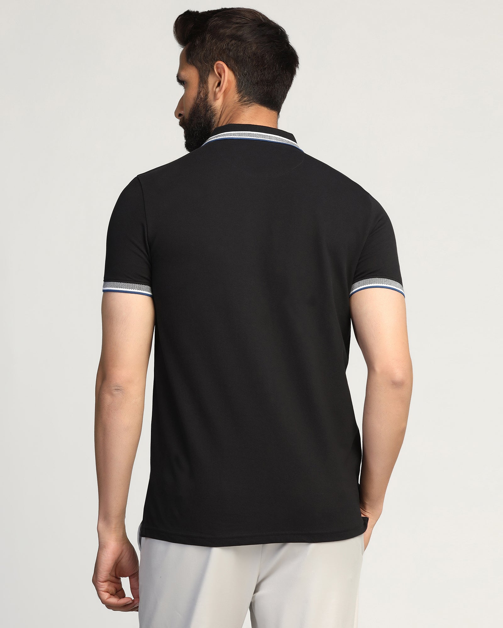Polo Black Solid T-Shirt - Taurus