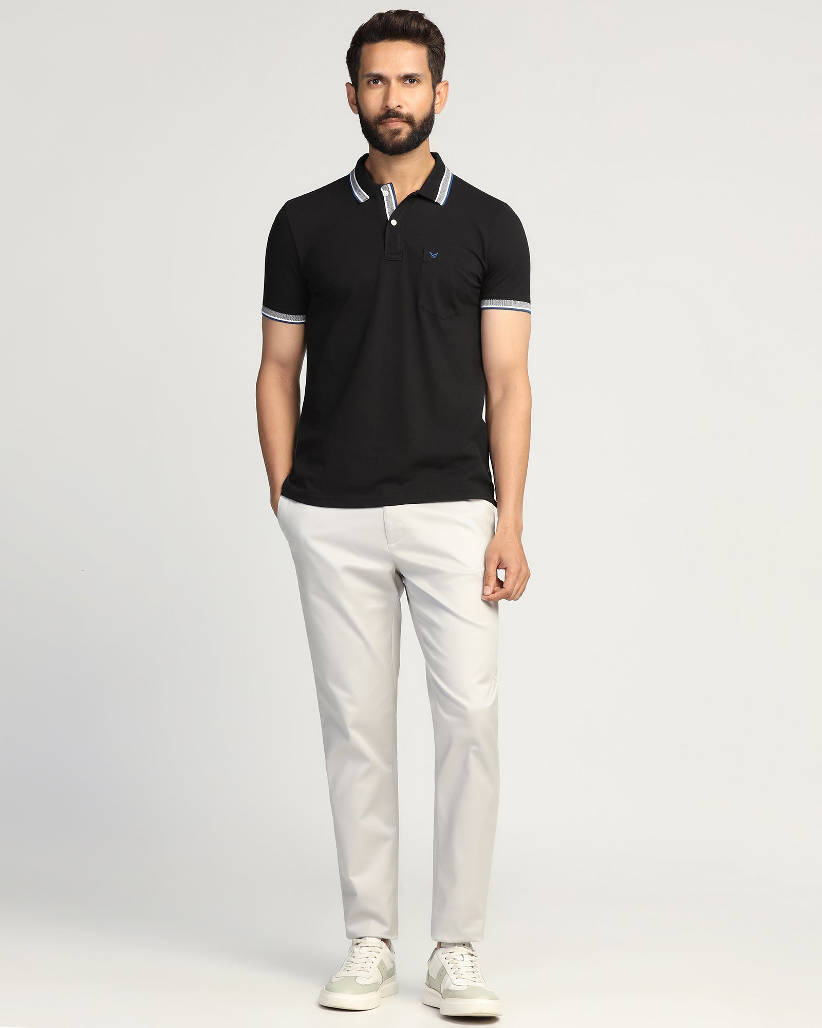 Polo Black Solid T-Shirt - Taurus