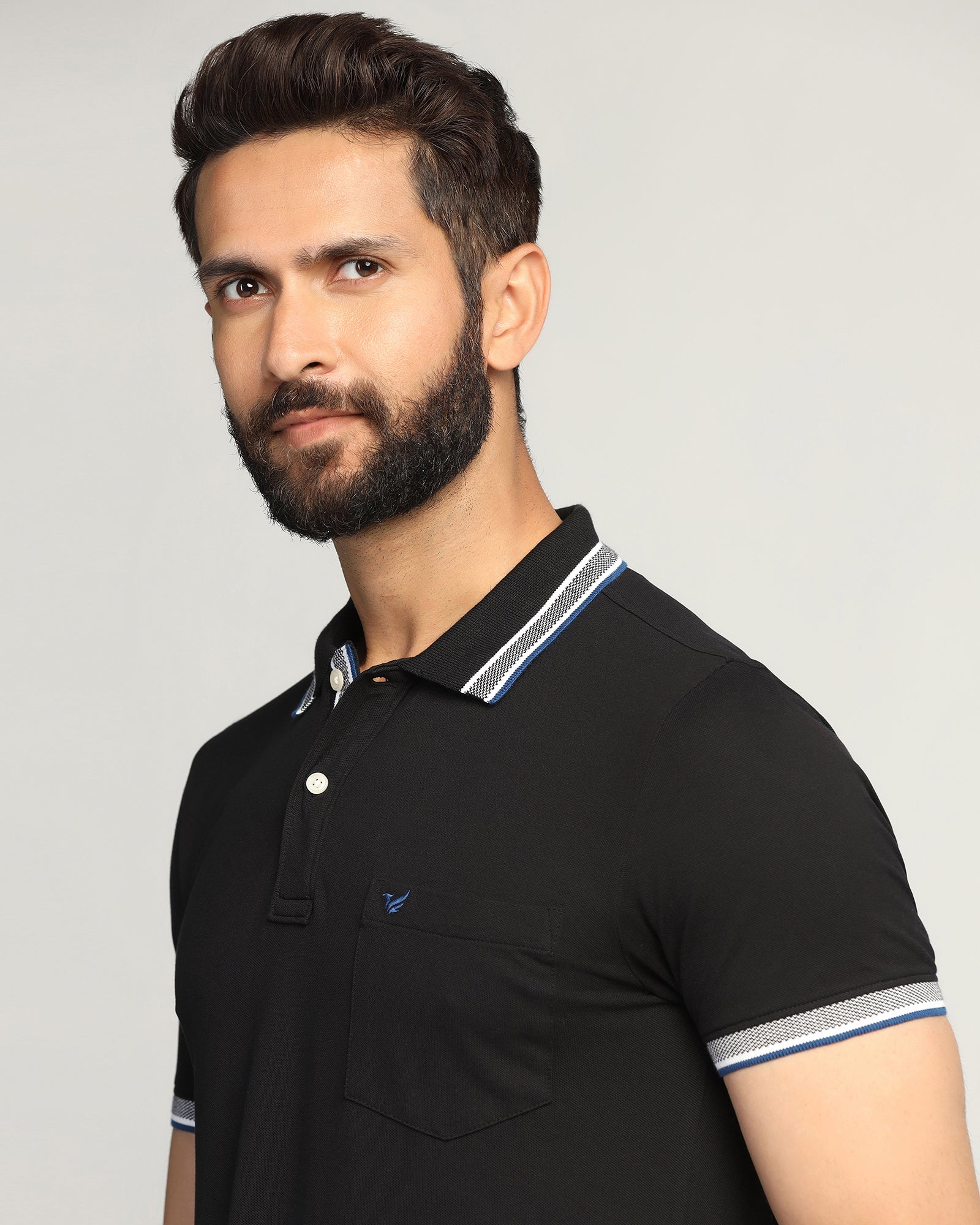 Polo Black Solid T-Shirt - Taurus