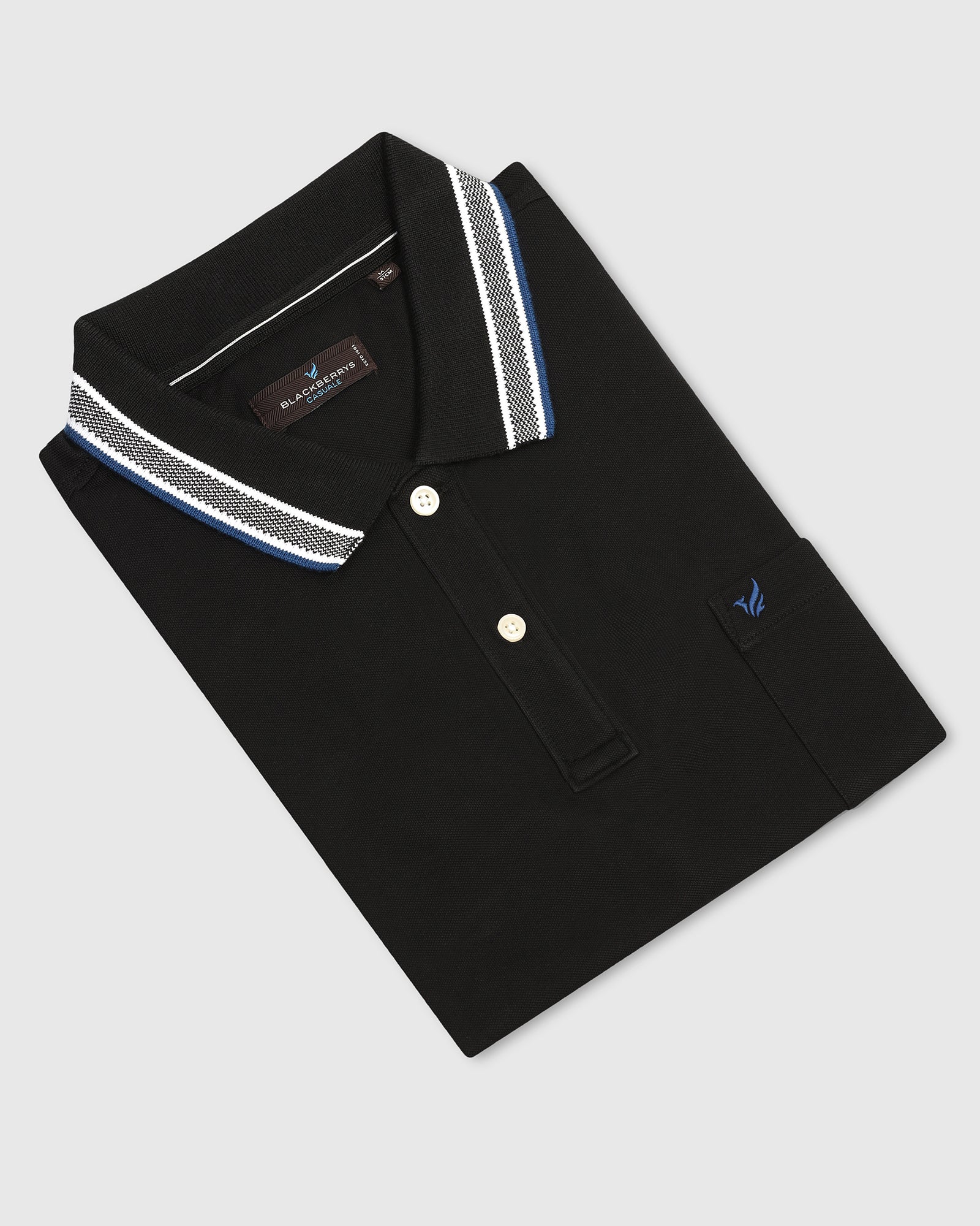 Polo Black Solid T-Shirt - Taurus