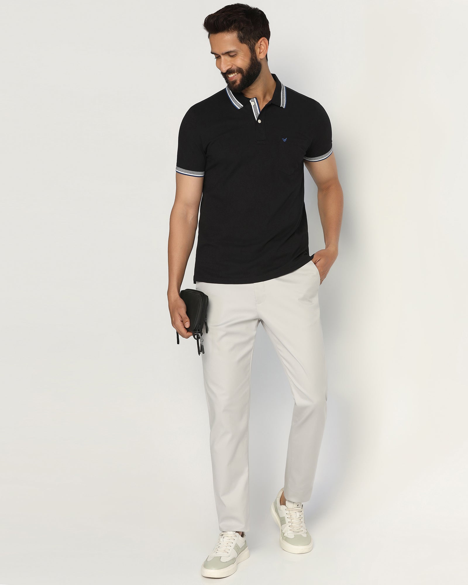 Polo Black Solid T-Shirt - Taurus