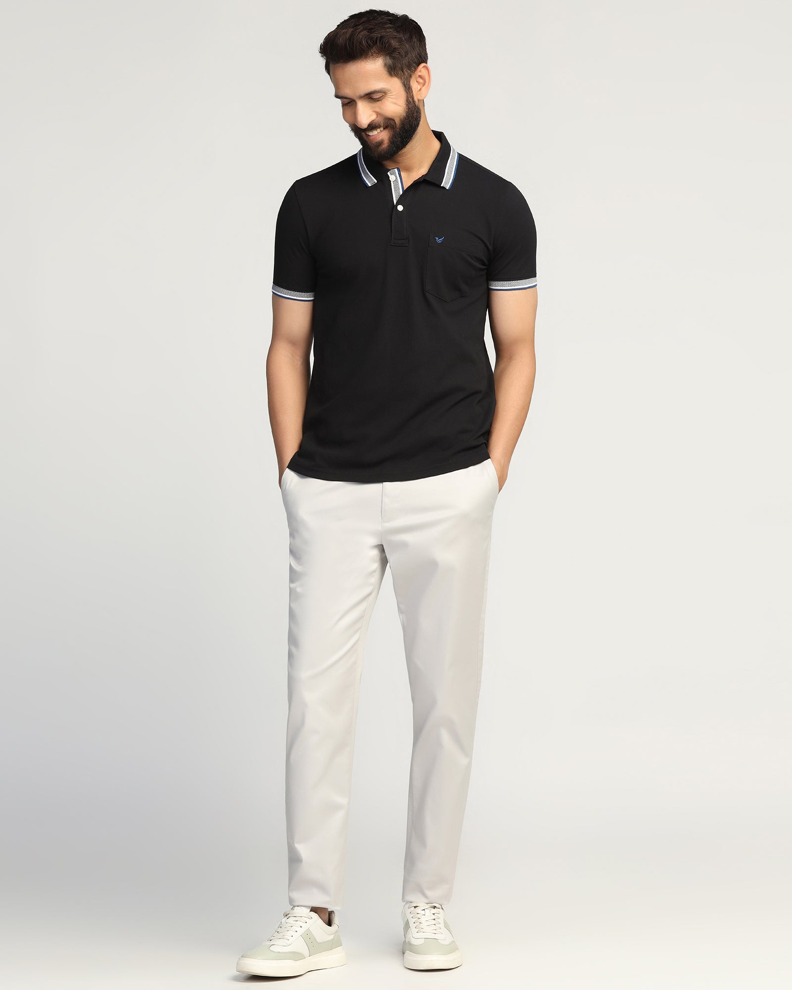 Polo Black Solid T-Shirt - Taurus
