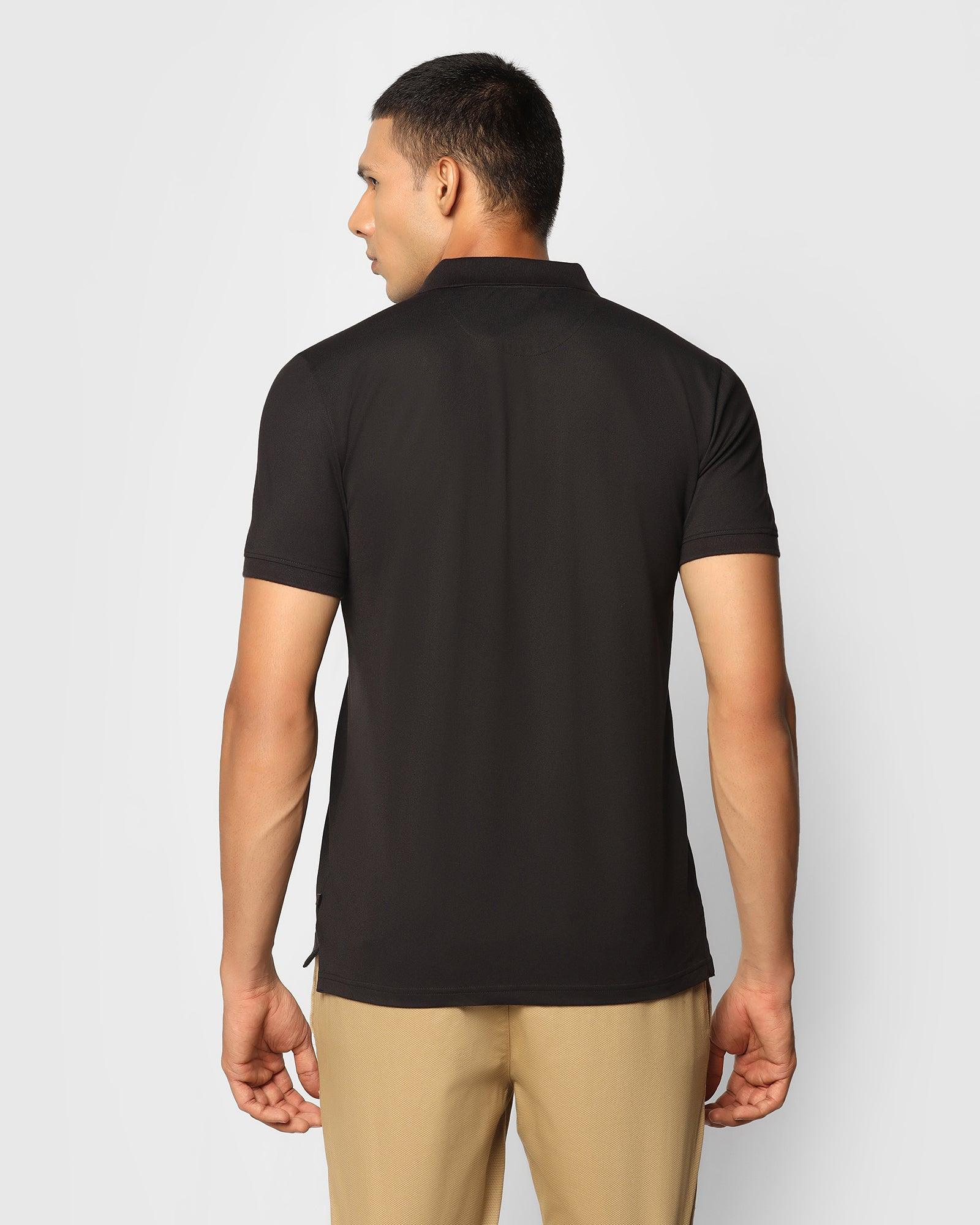 Polo Black Solid T Shirt - Yuki - Blackberrys