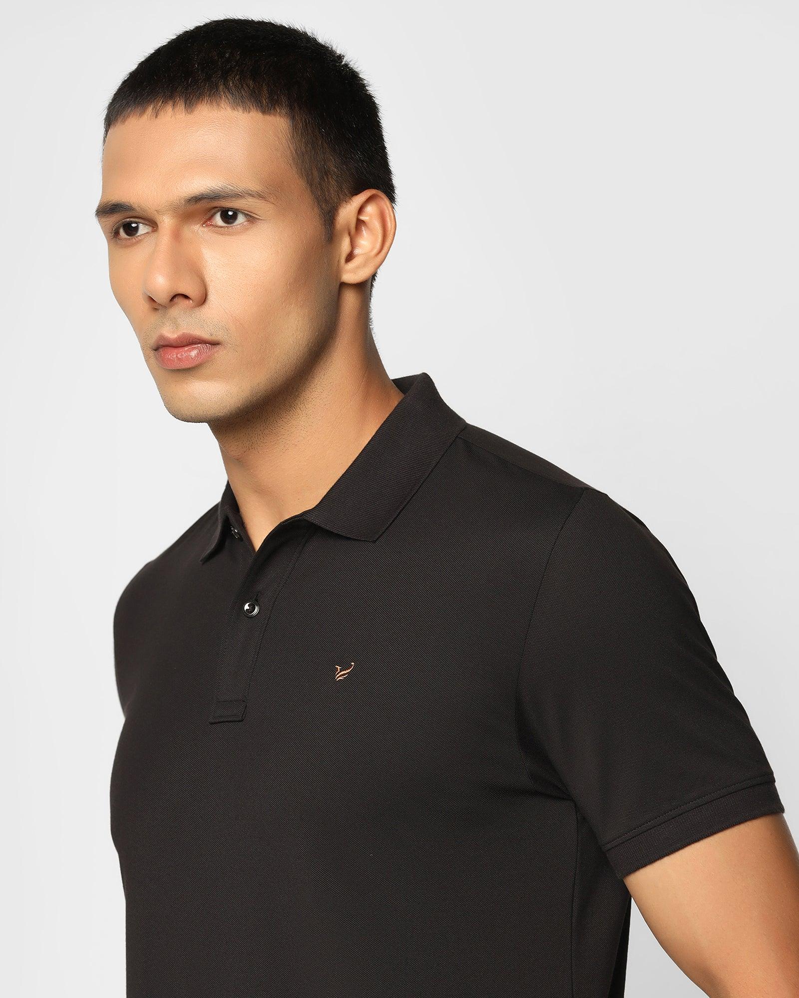 Polo Black Solid T Shirt - Yuki - Blackberrys