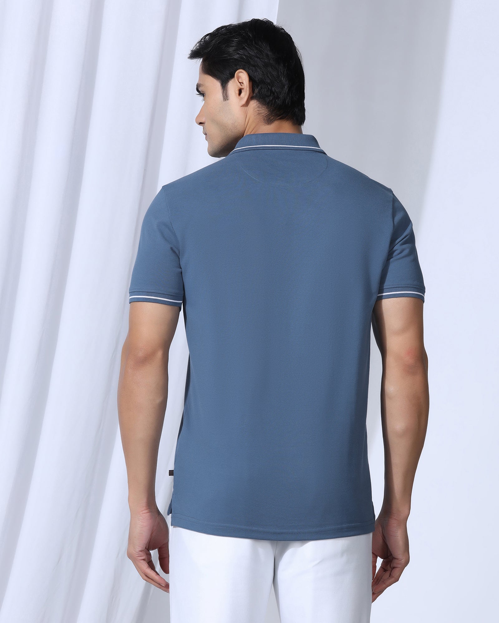Polo Blue Topaz Solid T-Shirt - Elara
