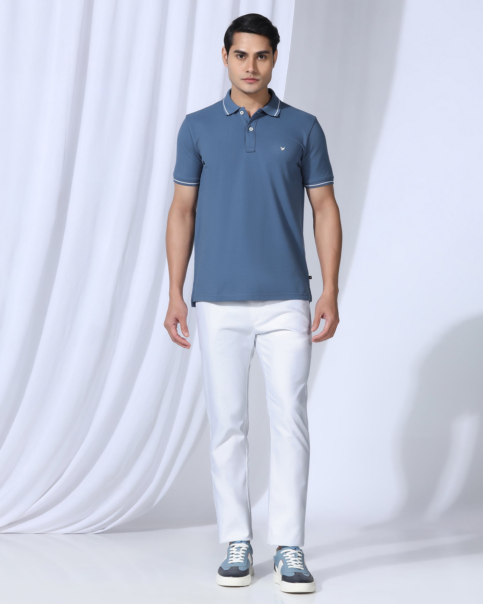 Polo Blue Topaz Solid T-Shirt - Elara