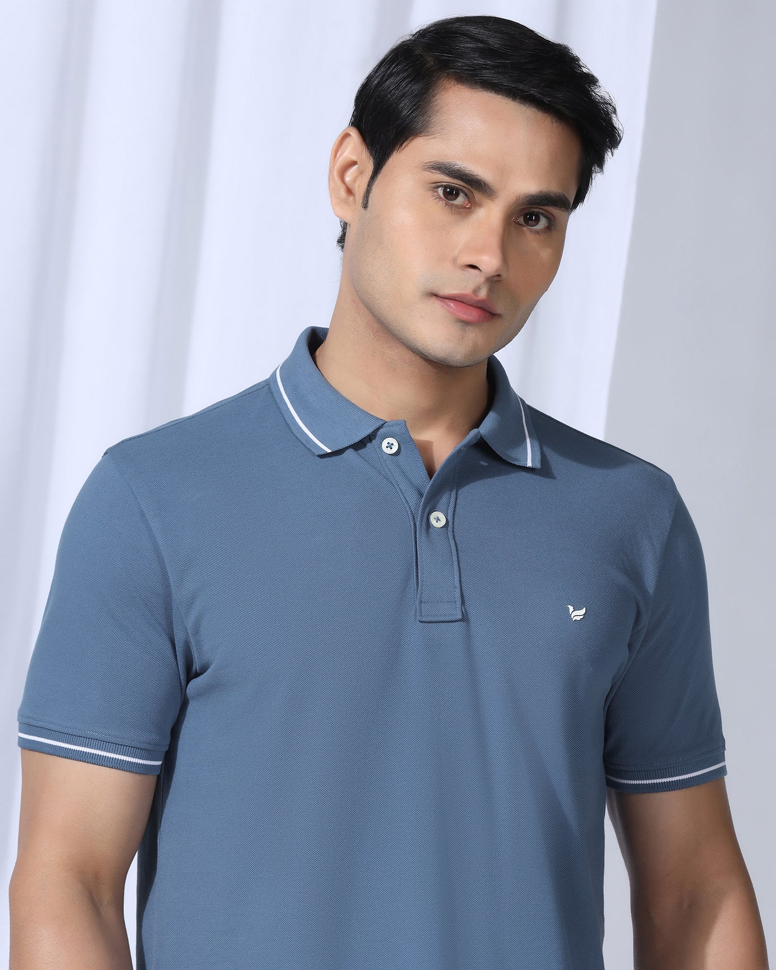 Polo Blue Topaz Solid T-Shirt - Elara