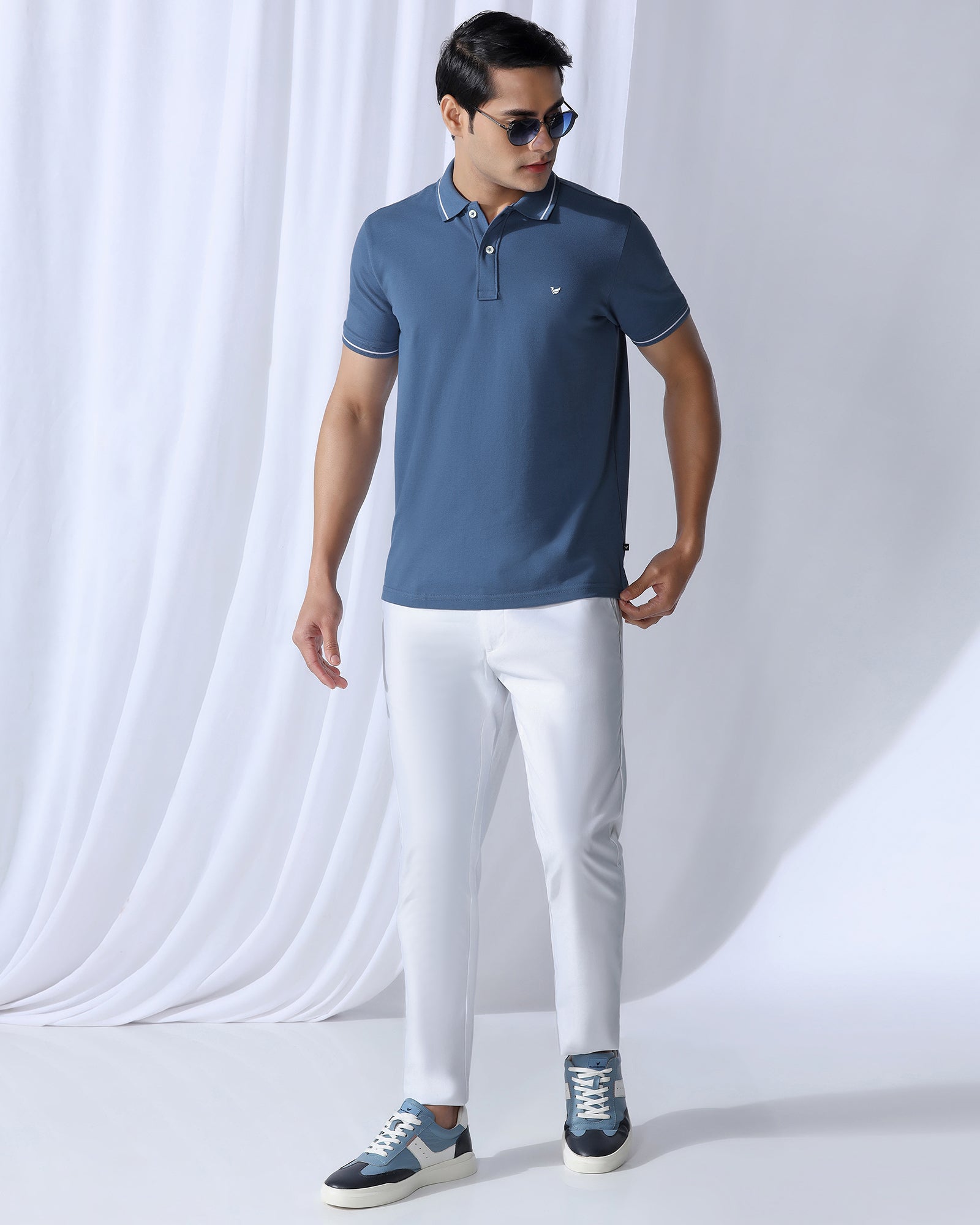 Polo Blue Topaz Solid T-Shirt - Elara