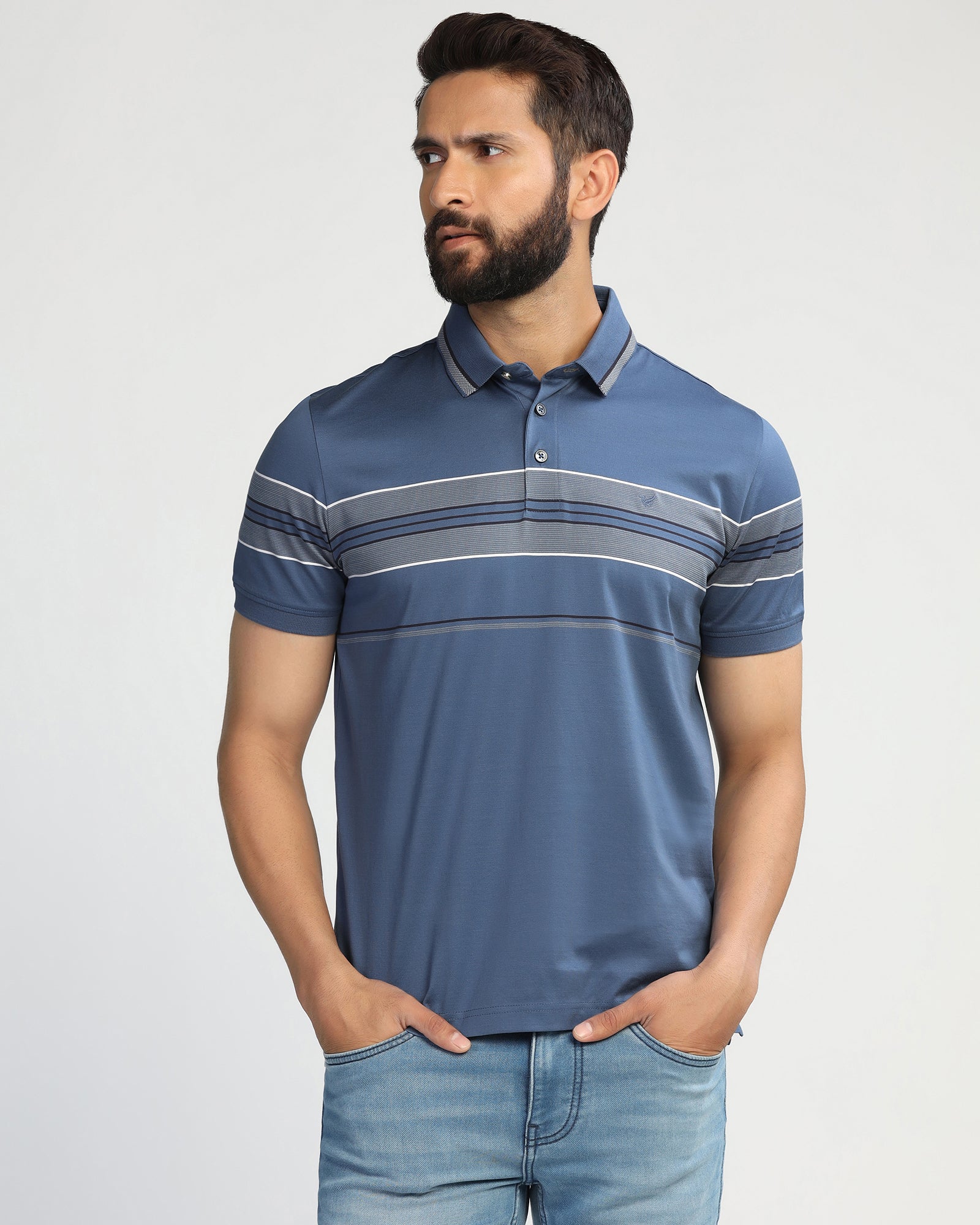 Polo Blue Topaz Stripe T-Shirt - Cetus
