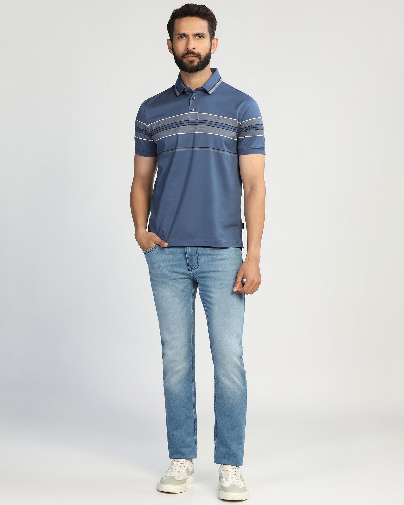 Polo Blue Topaz Stripe T-Shirt - Cetus