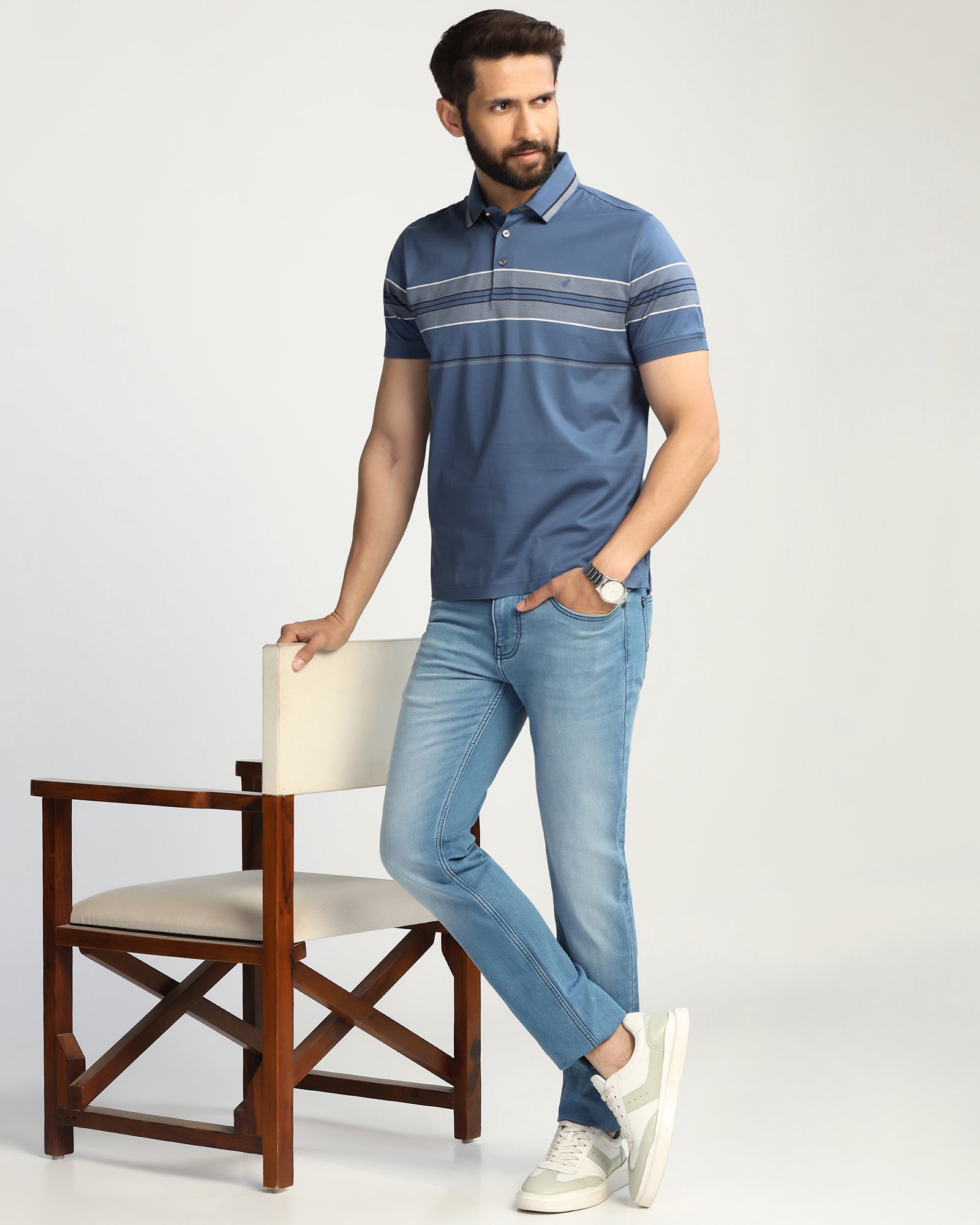 Polo Blue Topaz Stripe T-Shirt - Cetus