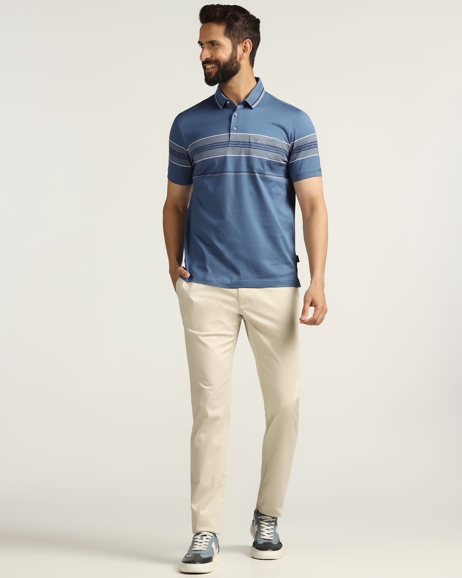 Polo Blue Topaz Stripe T-Shirt - Cetus