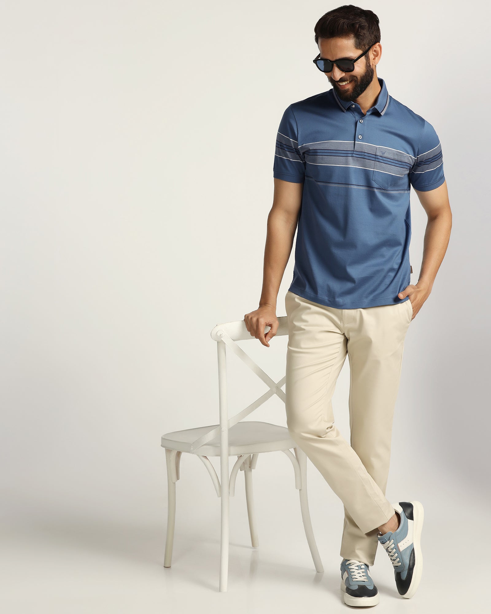 Polo Blue Topaz Stripe T-Shirt - Cetus
