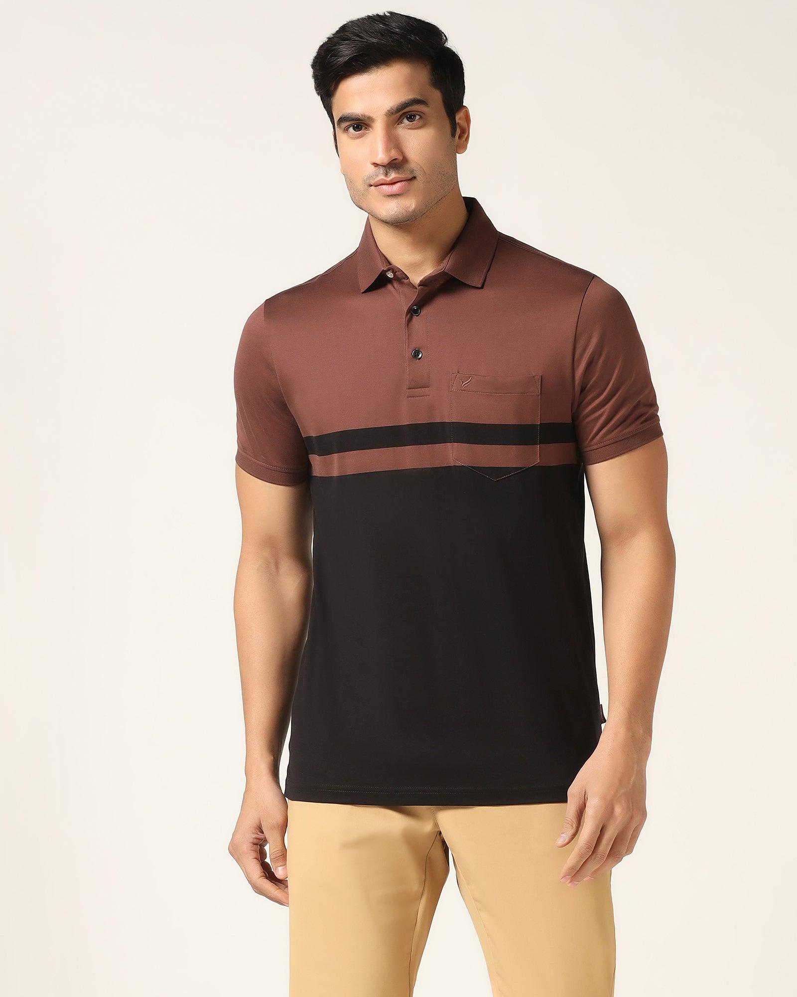 Polo Brown Solid T-Shirt - Ned - Blackberrys