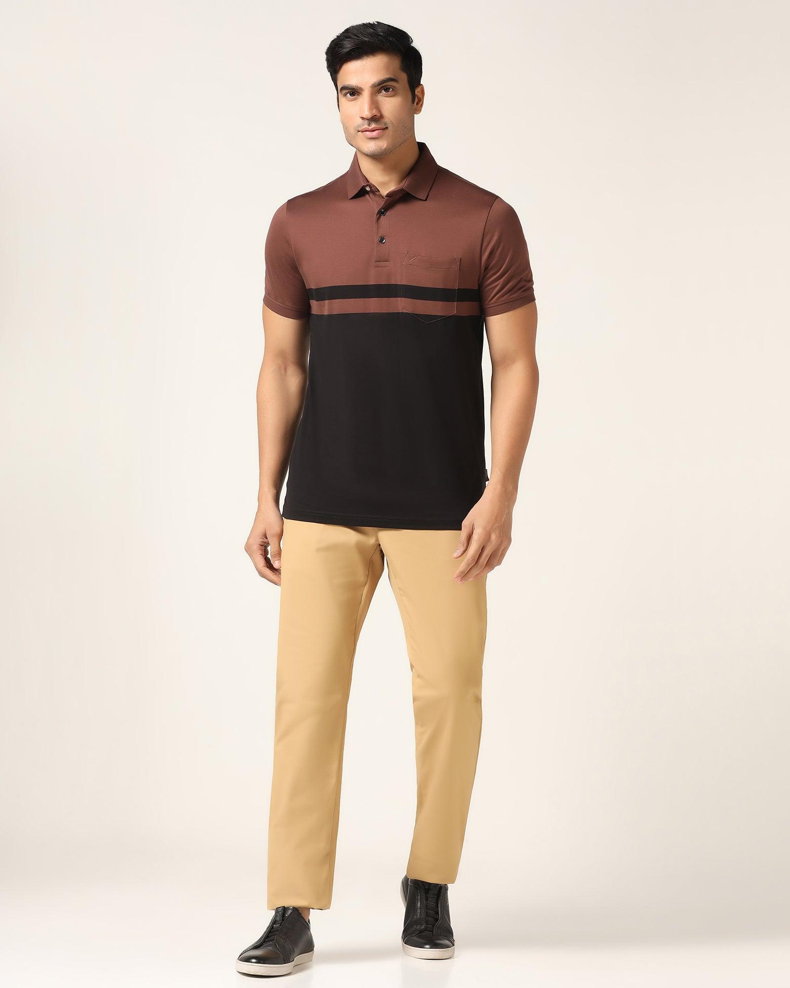 Polo Brown Solid T-Shirt - Ned - Blackberrys