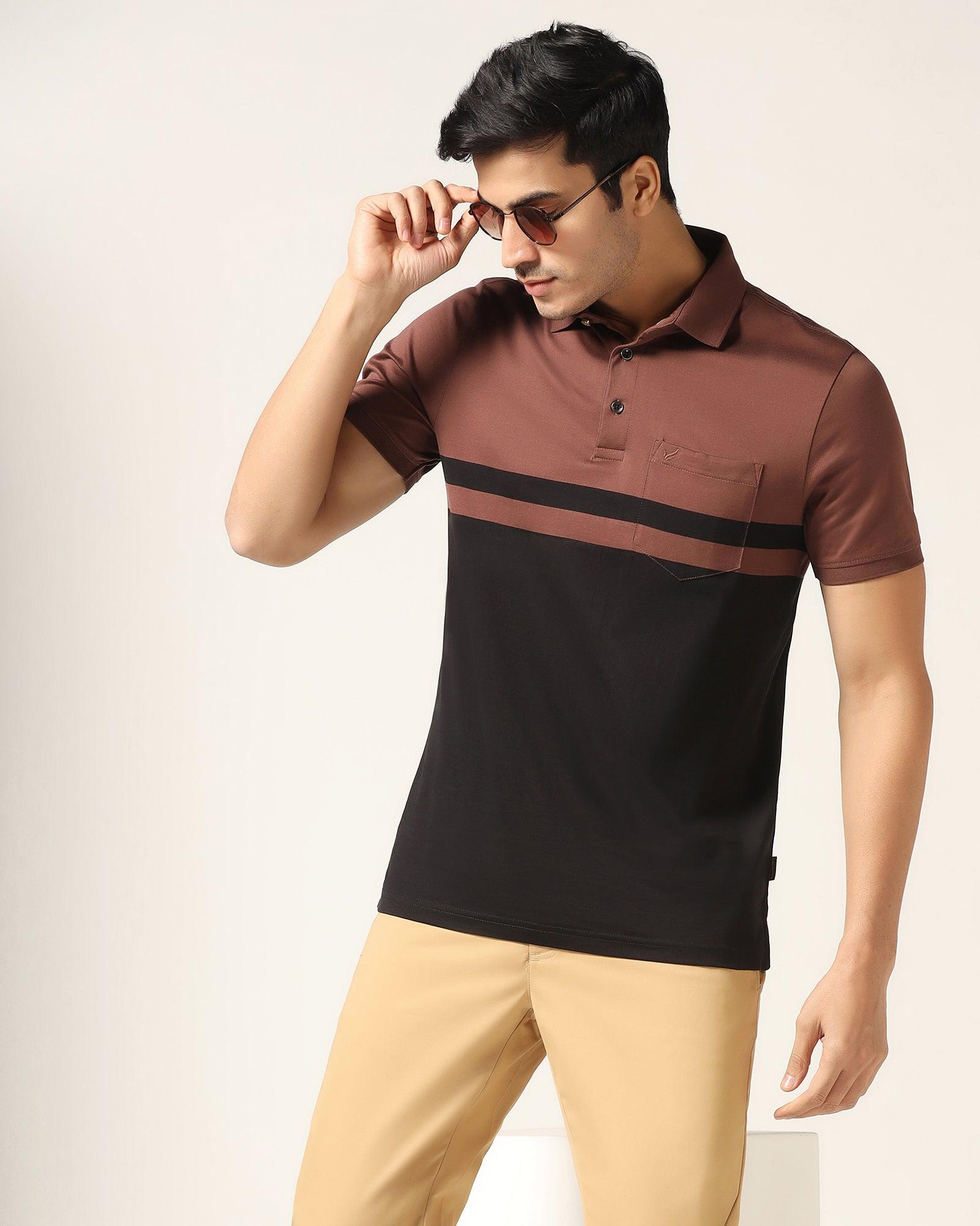 Polo Brown Solid T-Shirt - Ned - Blackberrys