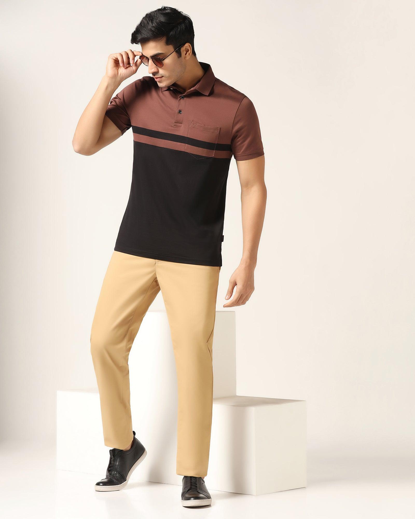 Polo Brown Solid T-Shirt - Ned - Blackberrys