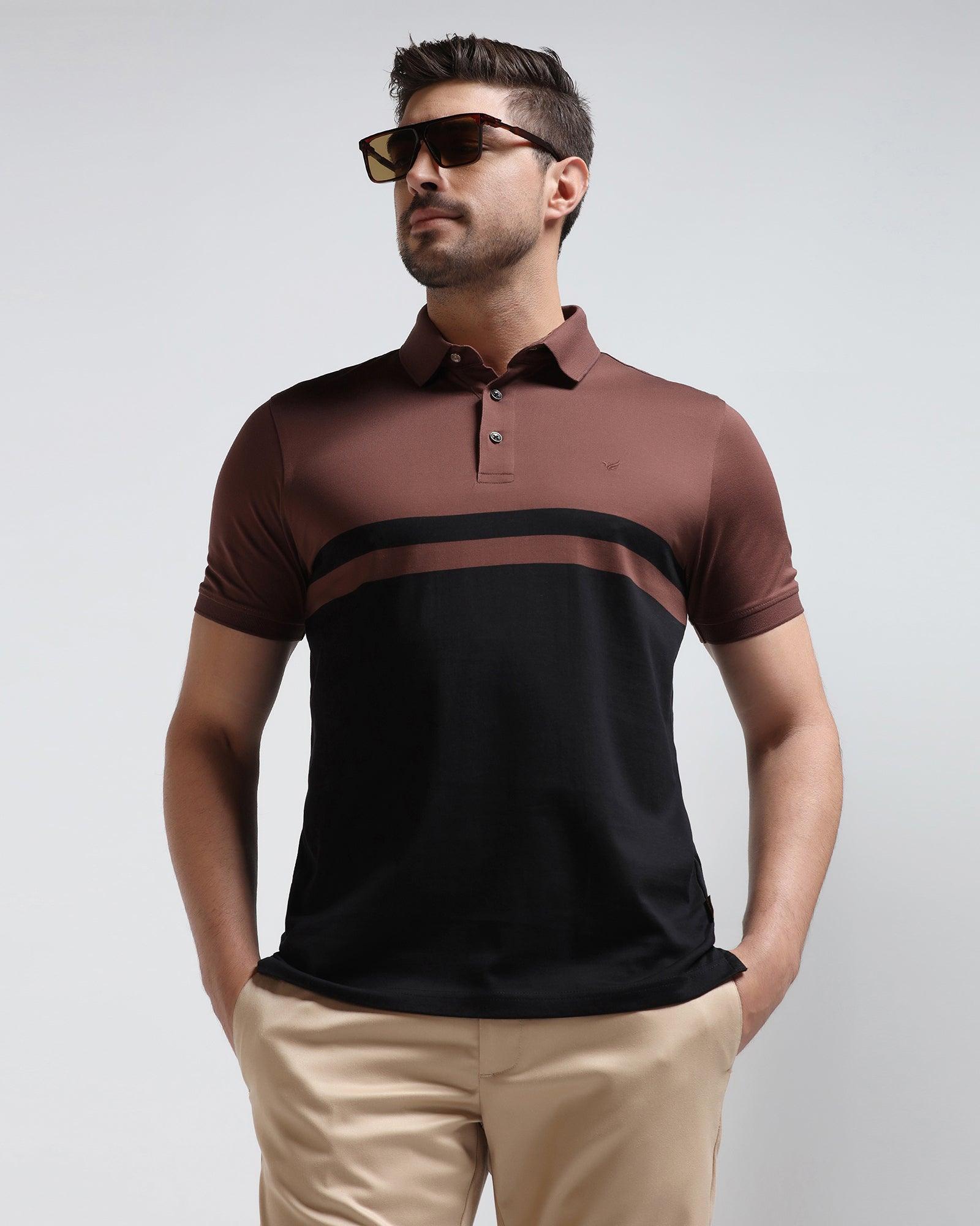 Polo Brown Solid T-Shirt - Ned - Blackberrys