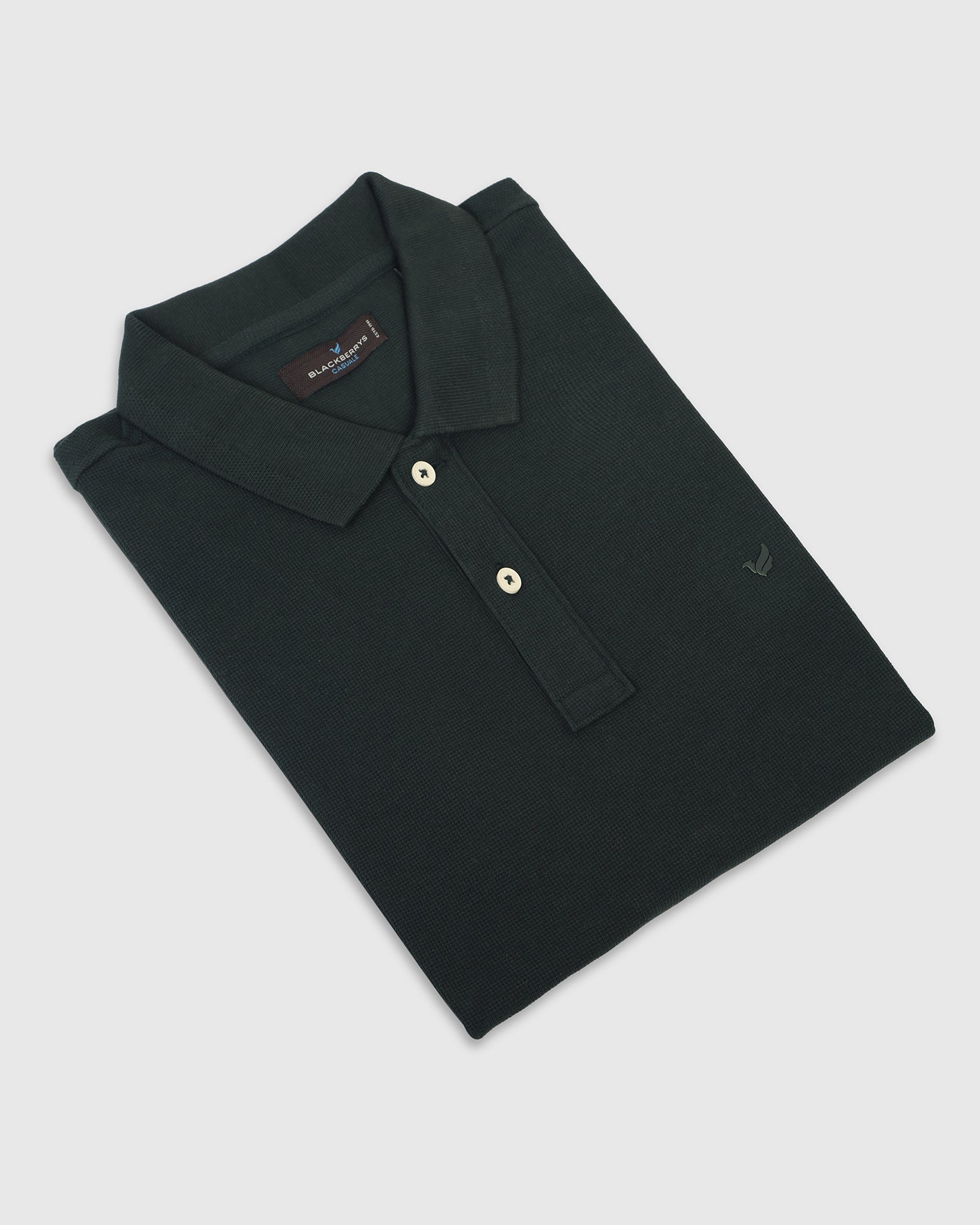 Polo Dark Olive Textured T-Shirt - Kailen
