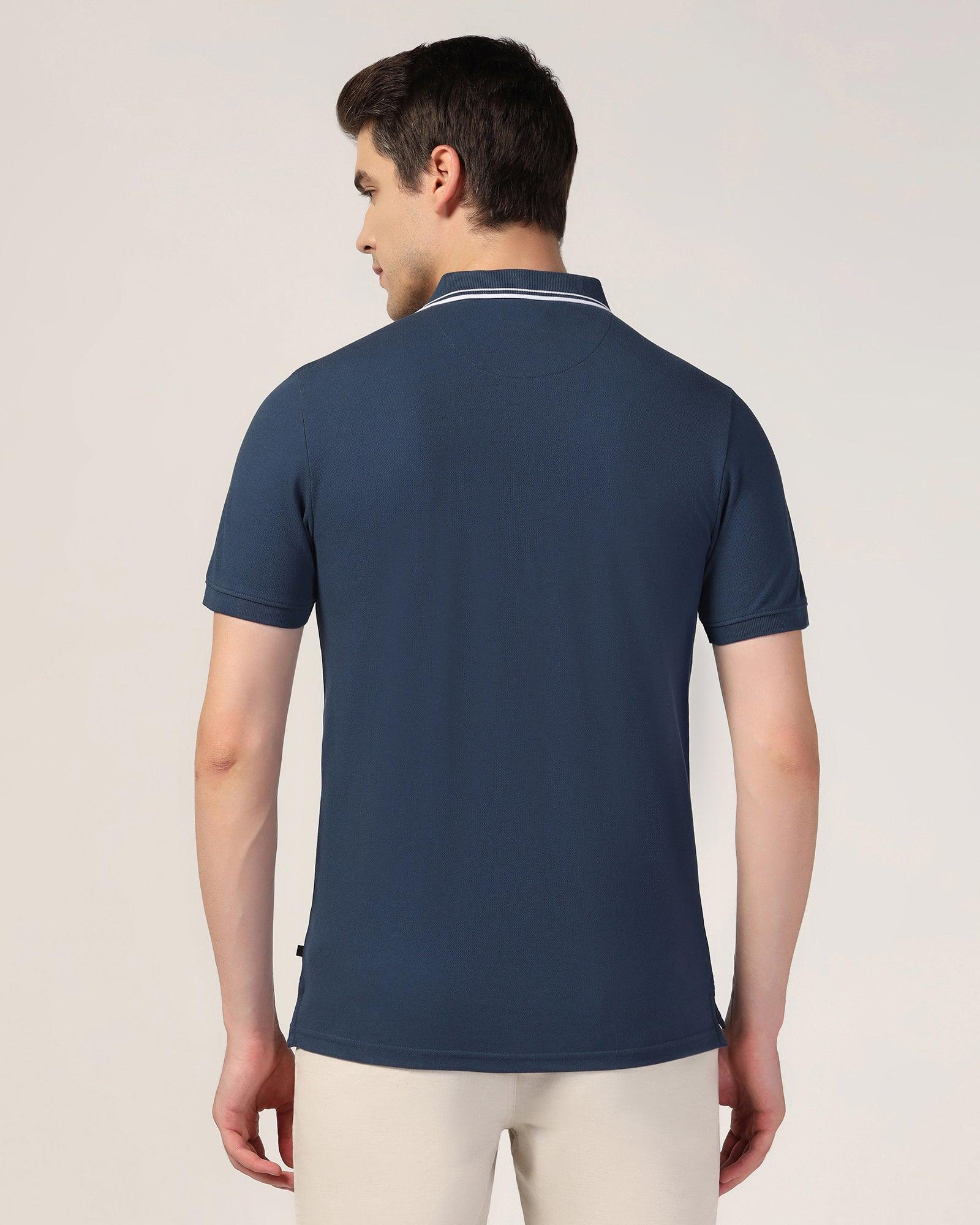 Polo Deep Blue Solid T-Shirt - Klaus - Blackberrys