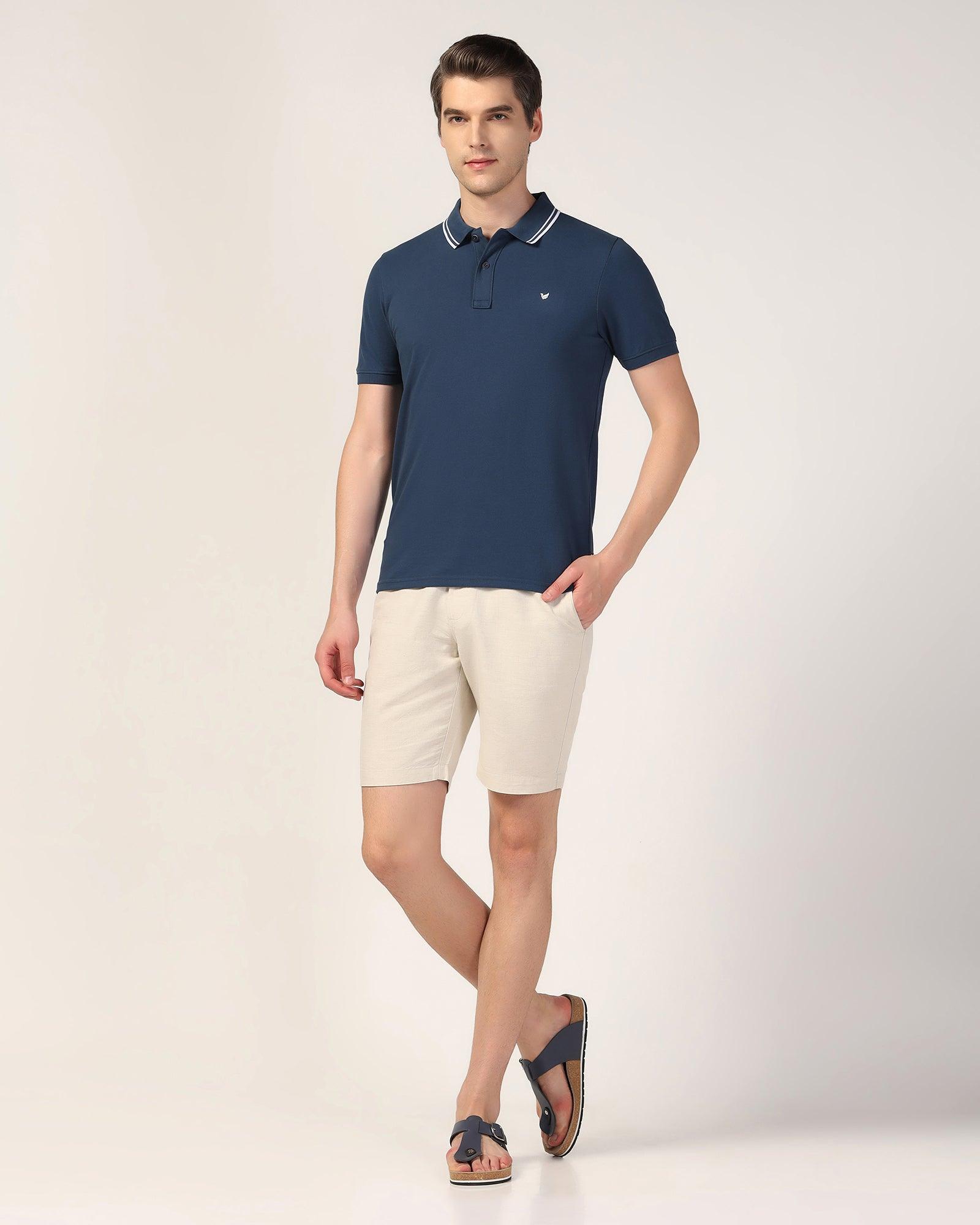 Polo Deep Blue Solid T-Shirt - Klaus - Blackberrys
