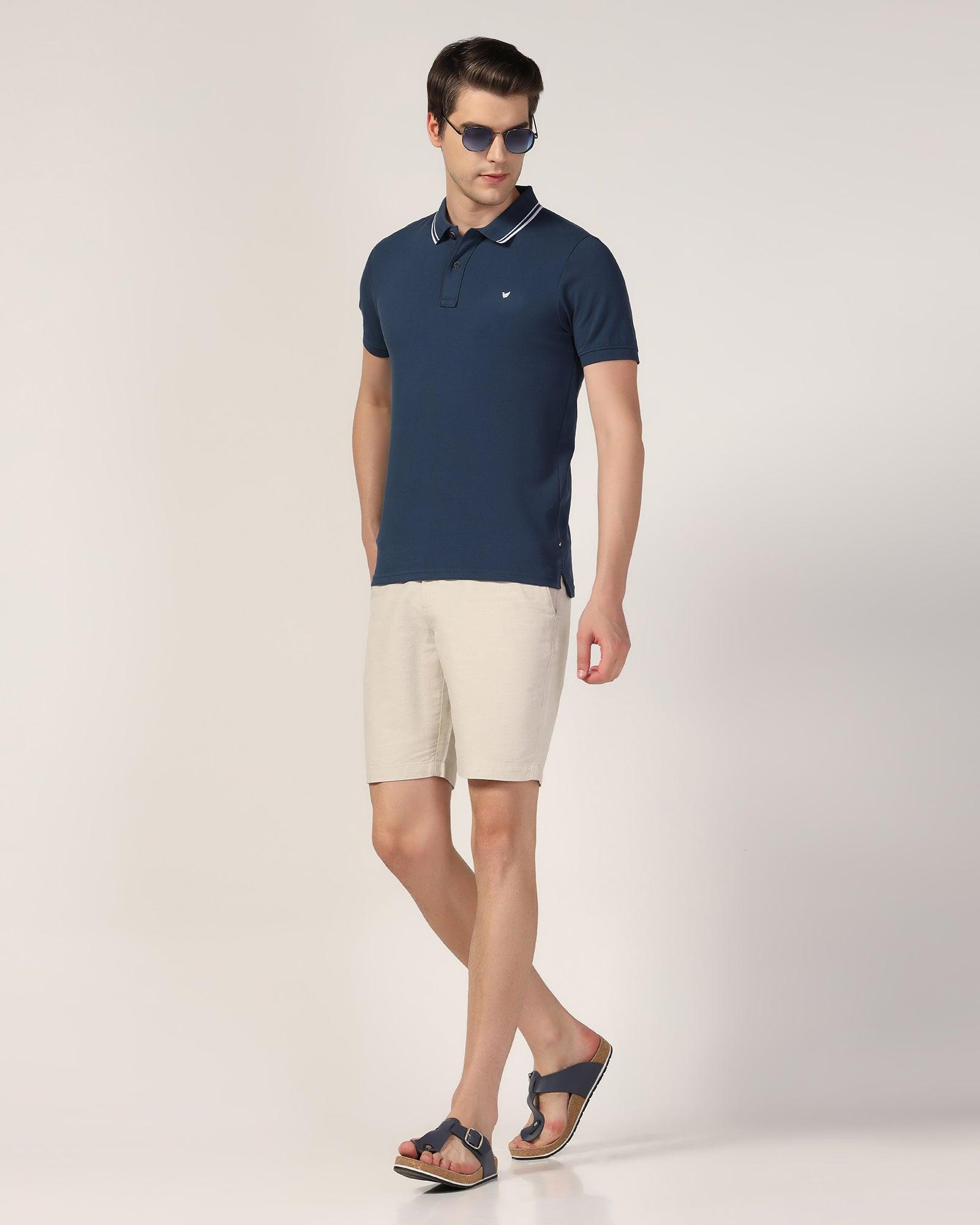 Polo Deep Blue Solid T-Shirt - Klaus - Blackberrys