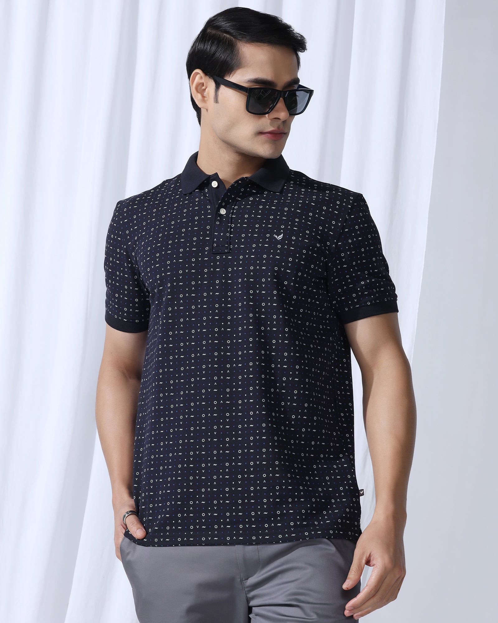 Polo Deep Navy Printed T-Shirt - Arcade