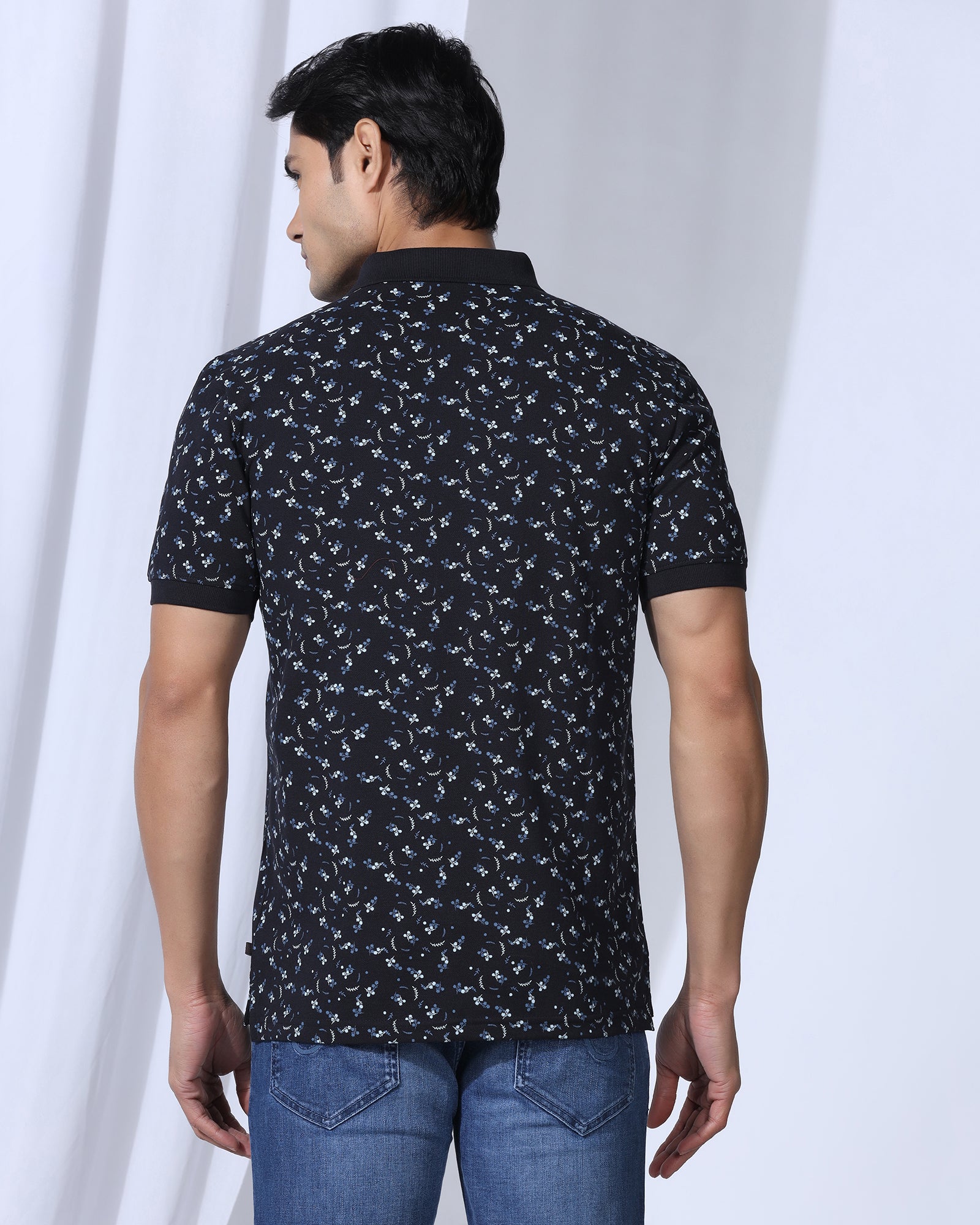 Polo Deep Navy Printed T-Shirt - Flora