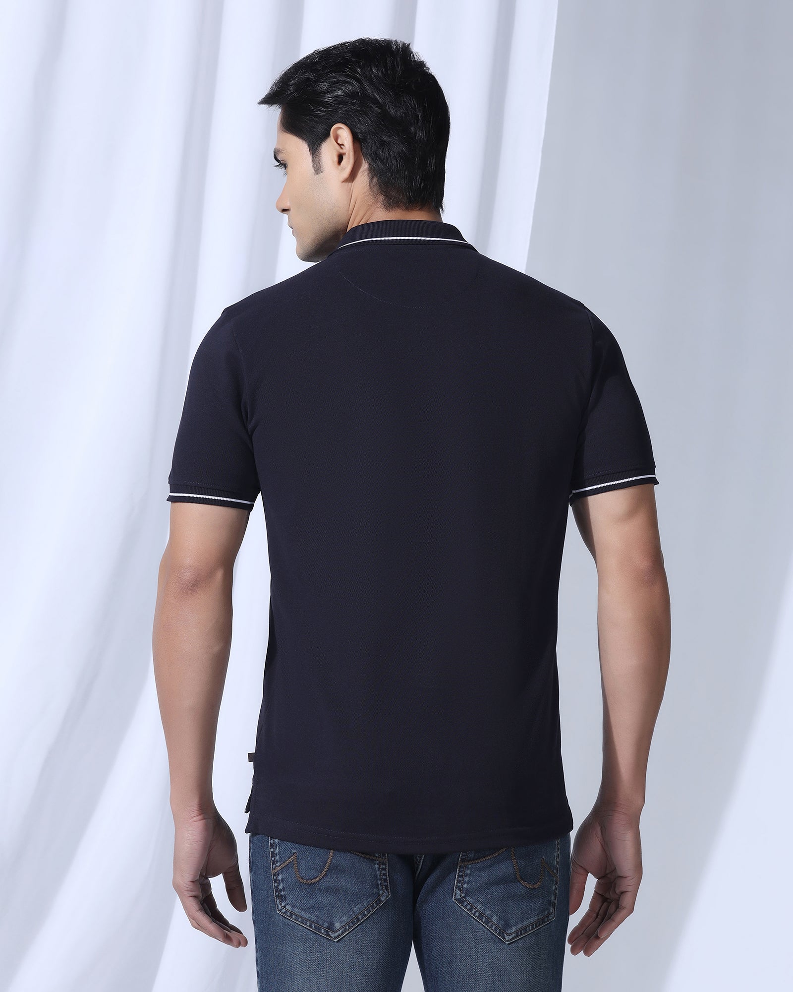 Polo Deep Navy Solid T-Shirt - Elara