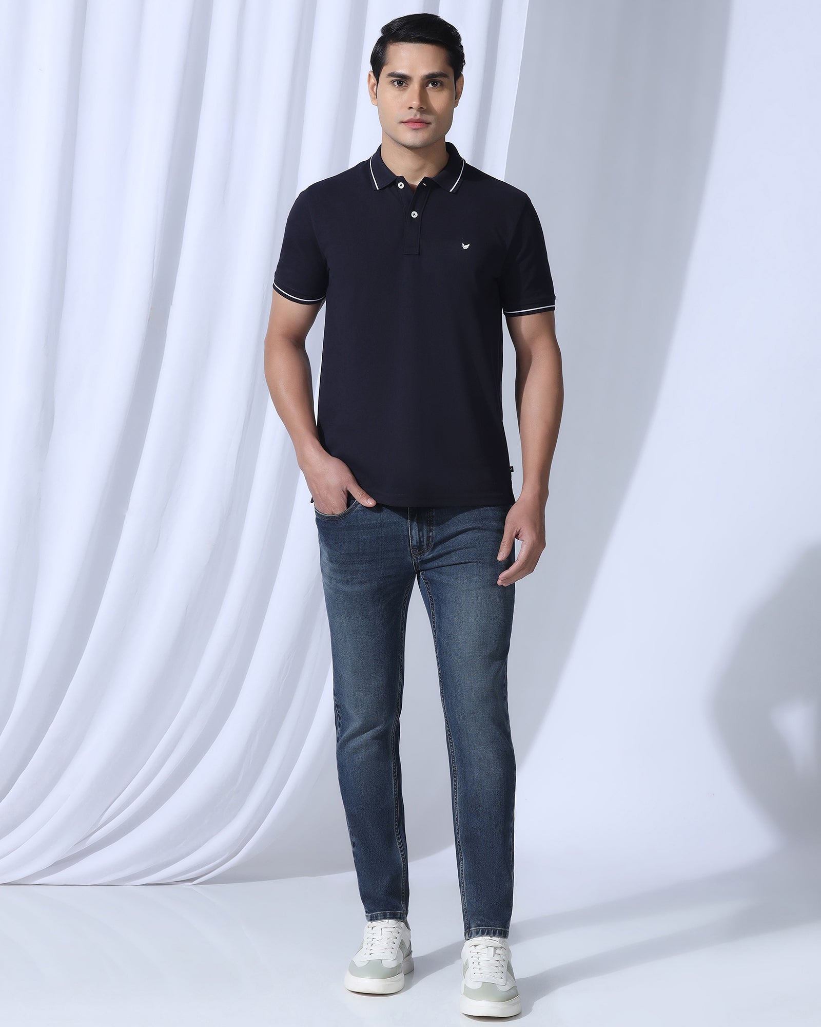 Polo Deep Navy Solid T-Shirt - Elara