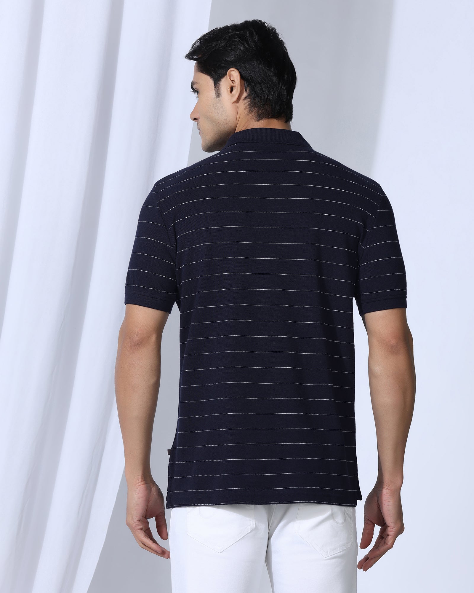Polo Deep Navy Stripe T-Shirt - Willow