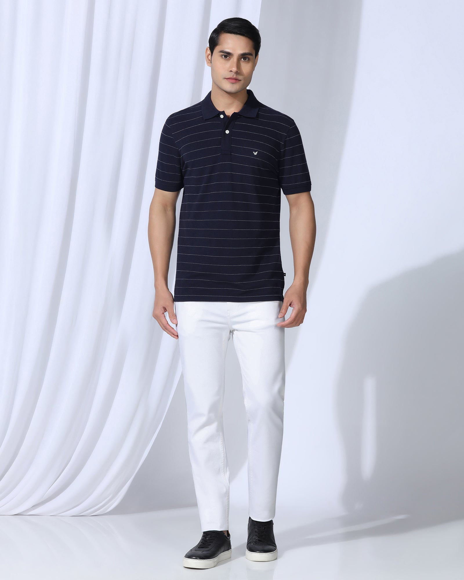 Polo Deep Navy Stripe T-Shirt - Willow
