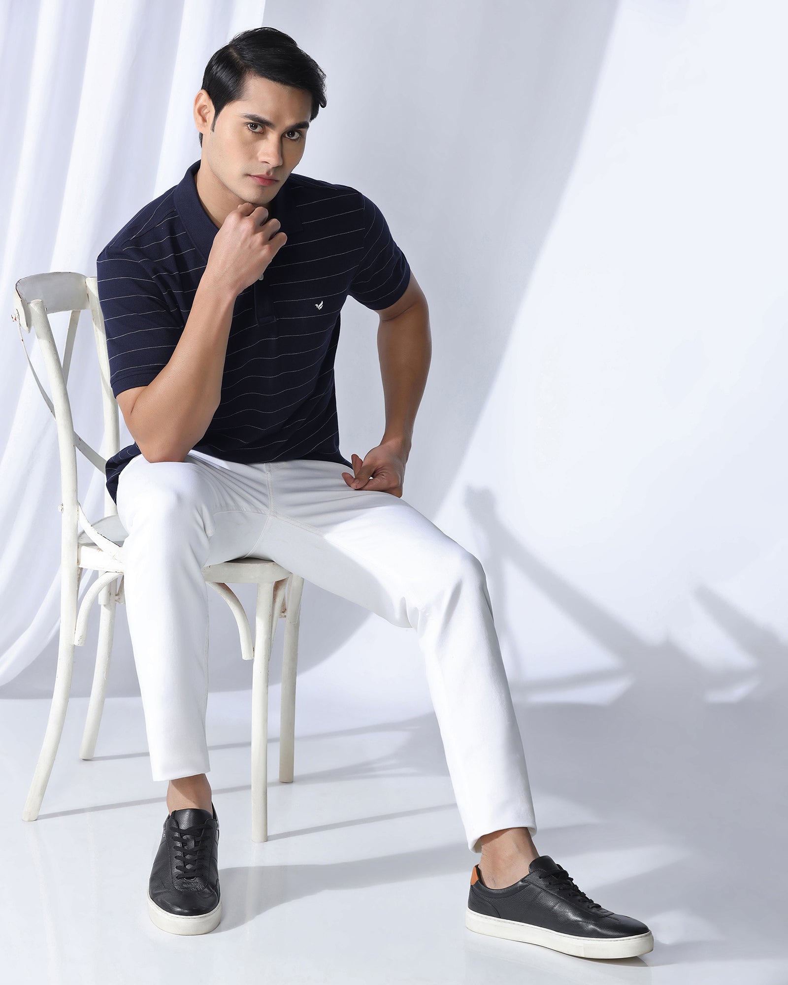 Polo Deep Navy Stripe T-Shirt - Willow