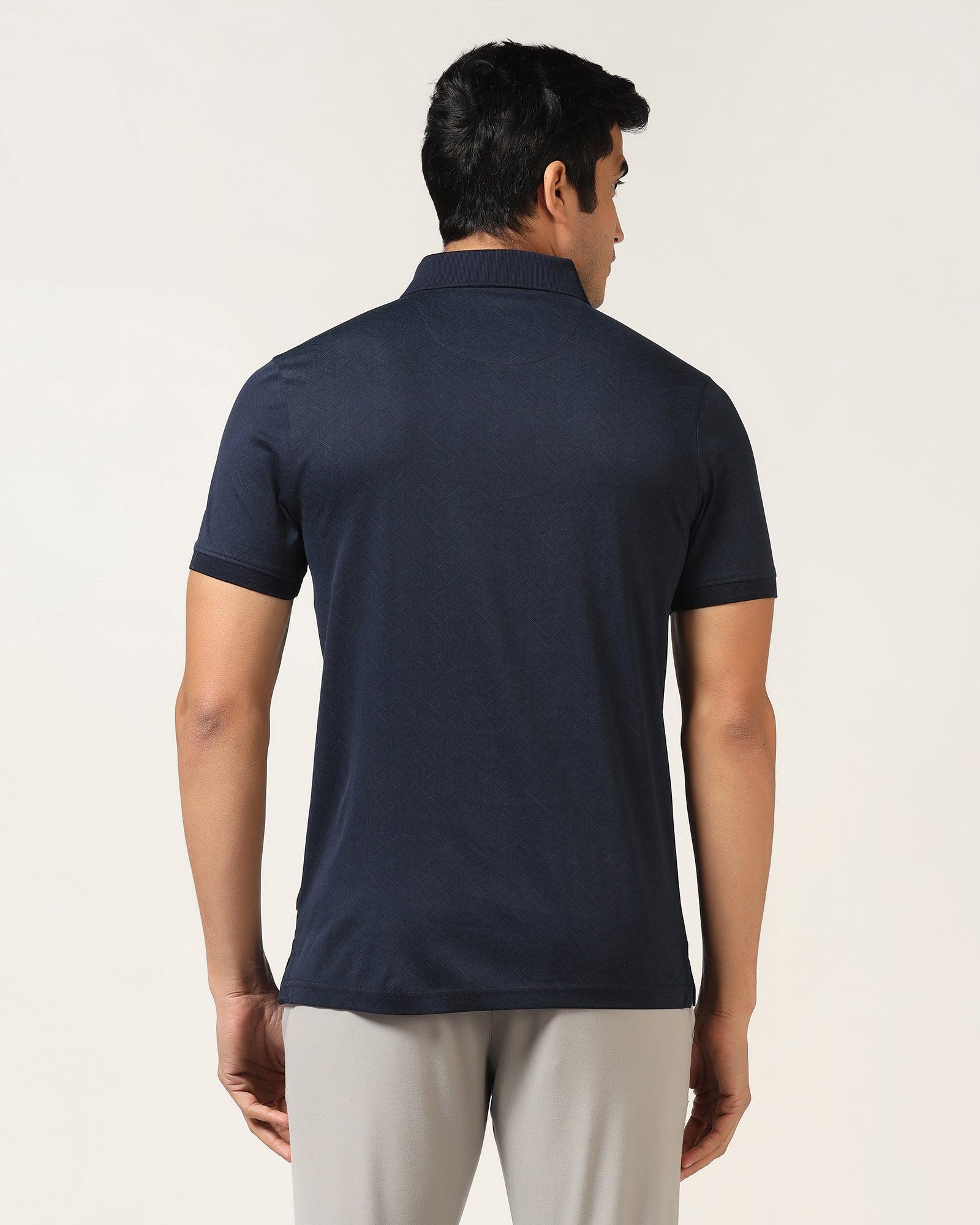 Polo Dress Blue Printed T-Shirt - Bradely - Blackberrys