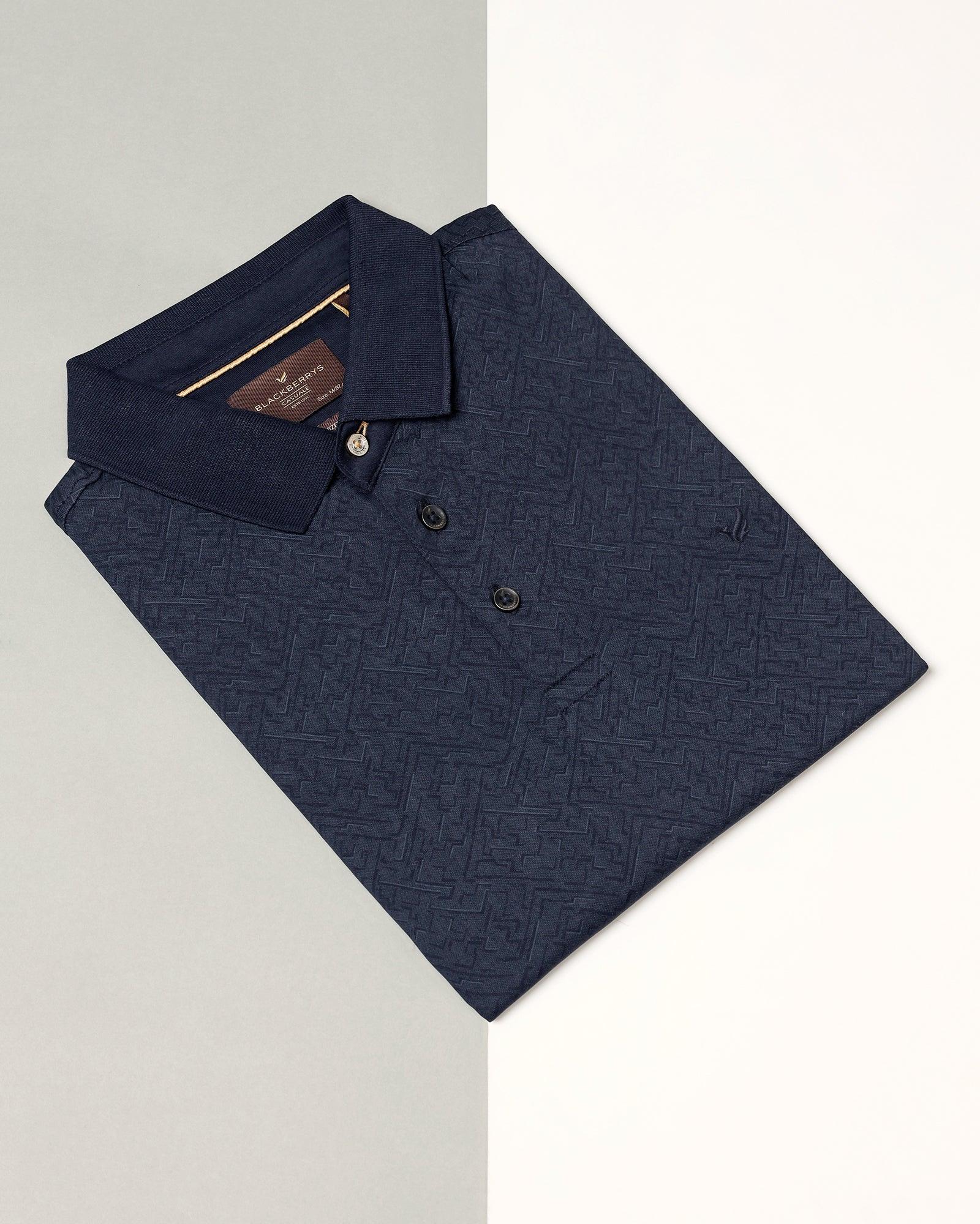 Polo Dress Blue Printed T-Shirt - Bradely - Blackberrys