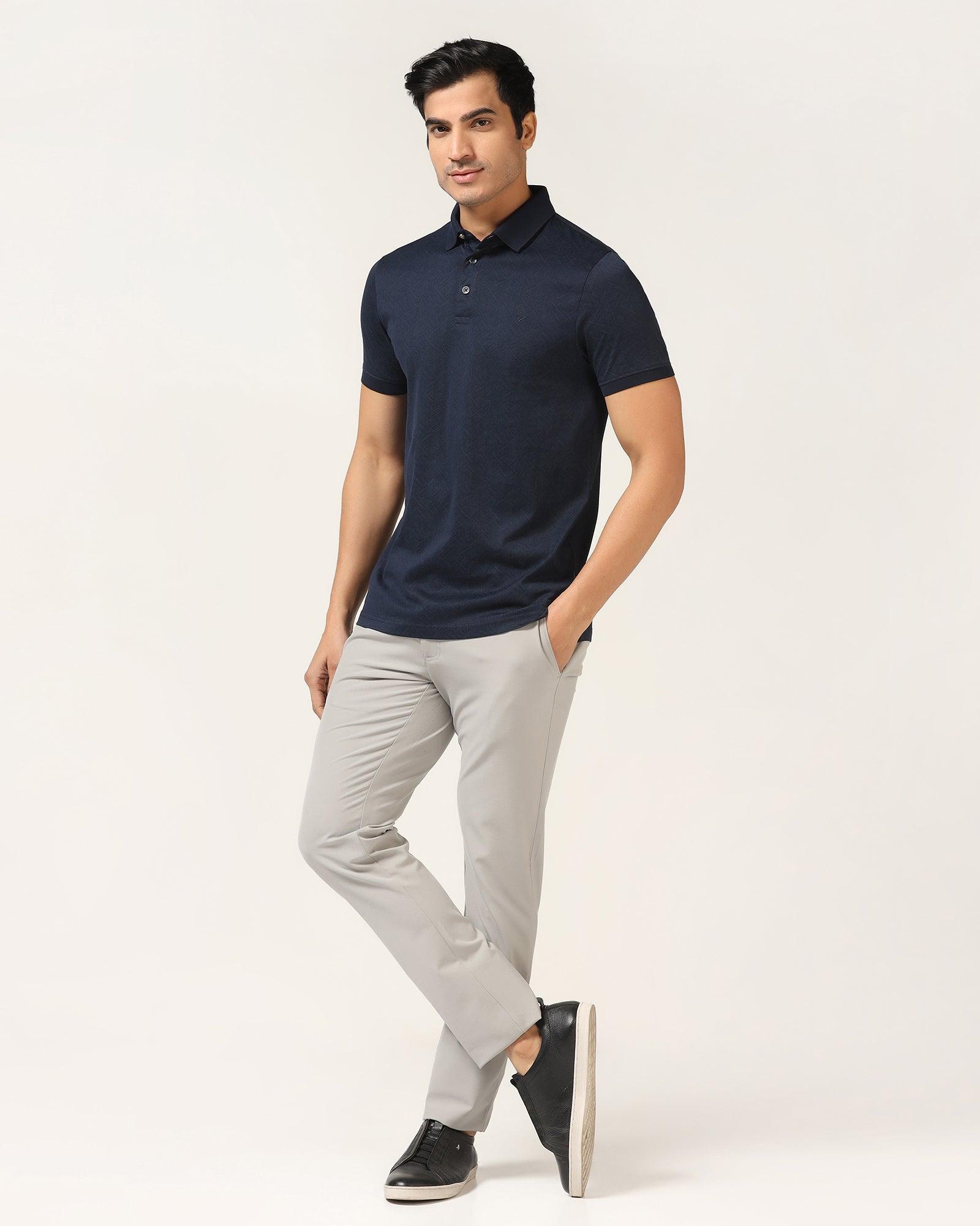 Polo Dress Blue Printed T-Shirt - Bradely - Blackberrys